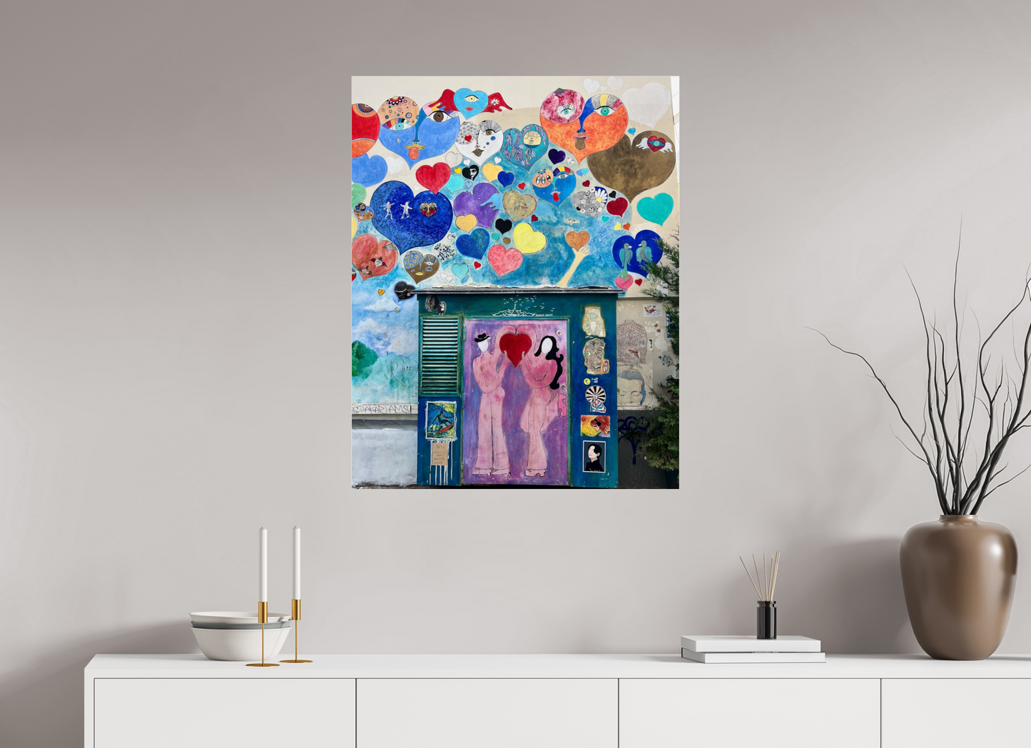 70 x 88,2 cm, Photo Print Under Acrylic Glass In Love with Paris Montmartre - Paris Street Art Vol. 1; Collection "Montmartre meets Marrakech"