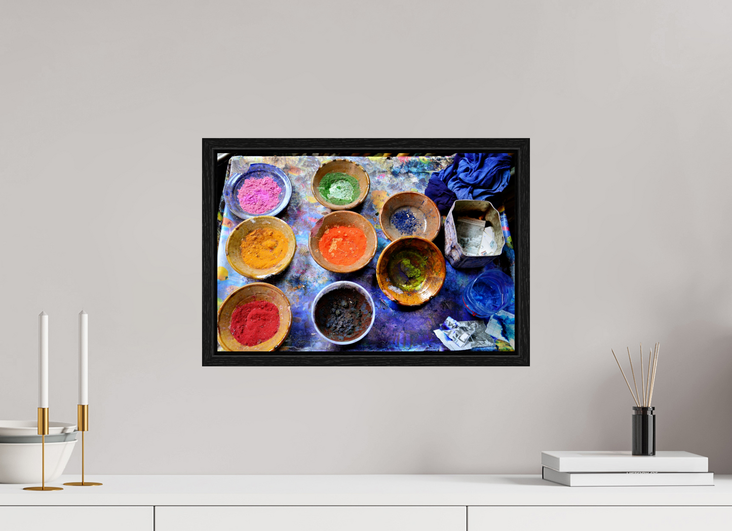 45 x 30 cm, Foto Print on Acrylic glass; Oak Wood Frame Basel 15 mm Colors of Marrakech Vol 6; Photo Art Print under Acrylic Glass,