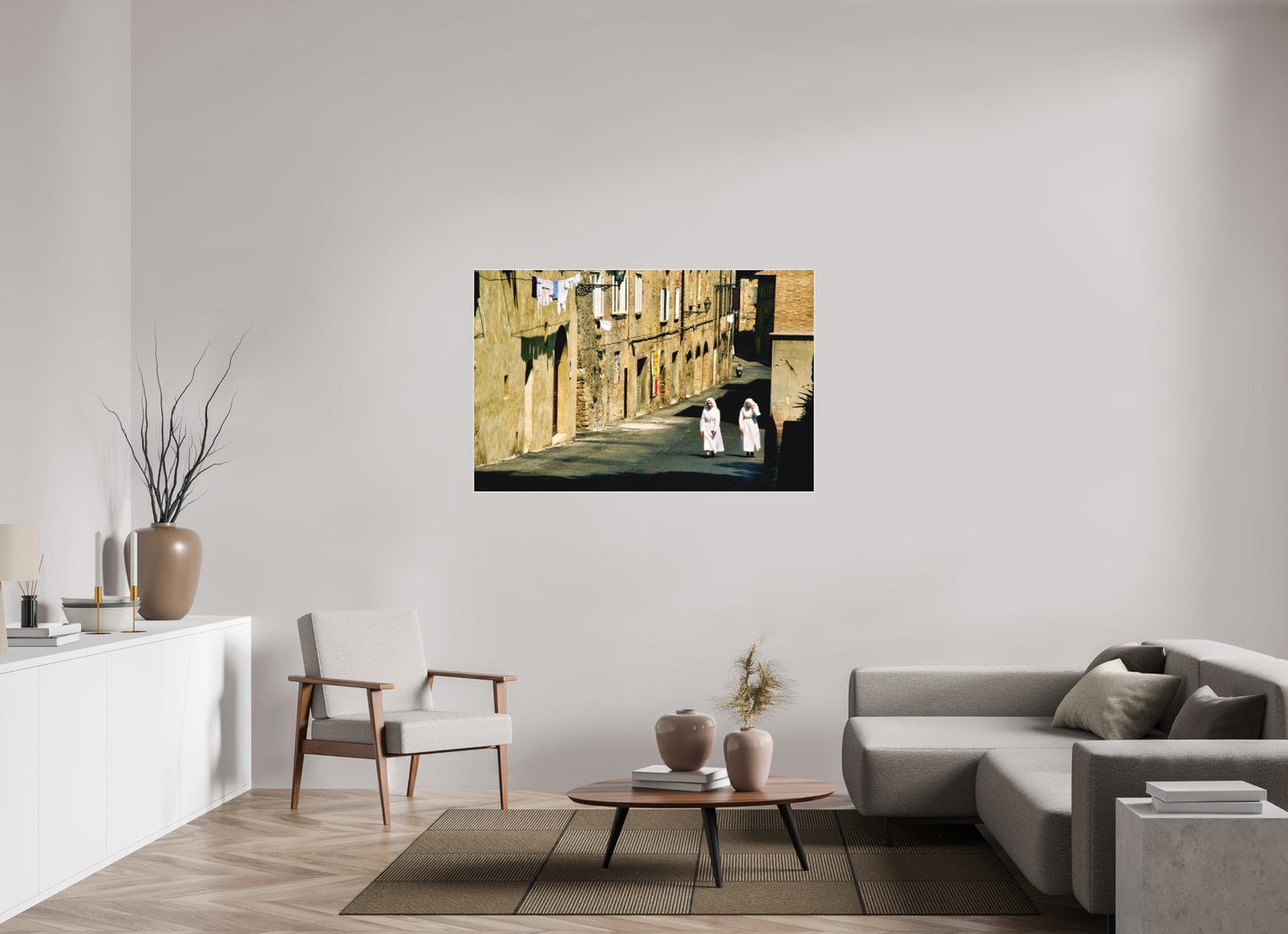 138 x 90 cm, Foto Abzug hinter Acrylglas Matt; Art Box aus Massivholz 4 mm Ahorn weiß Chianti Trail Vol. 1 - Toscana