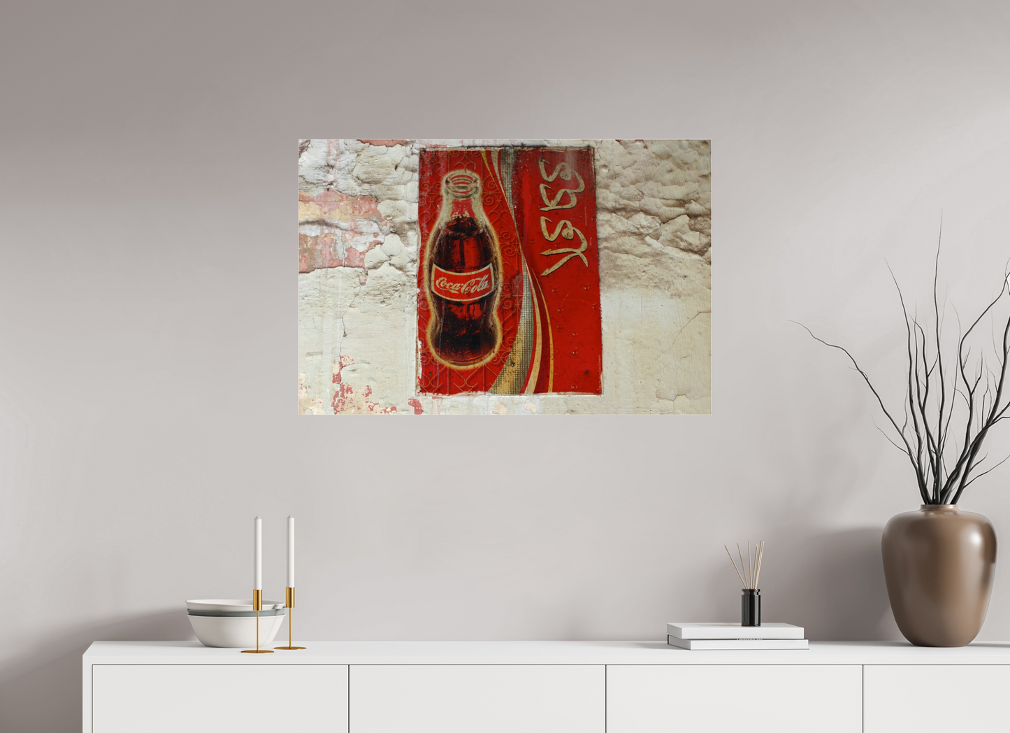 90 x 60 cm, Photo Print Under Acrylic Glass Arabic Coke - Pop Art Wall Paining Marrakech Medina ,  Photo taken by Jörg Schleenbecker, 2025