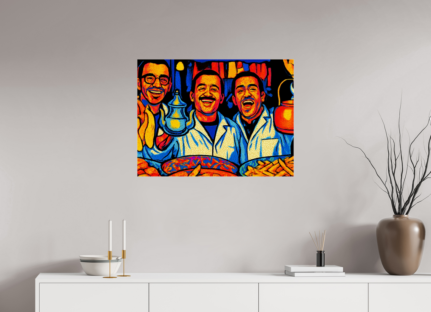 80 x 60 cm, Photo Print Under Acrylic Glass Oriental Food with Good Mood Vol. 2: Pop Art Design; Fine Art Photo Print under Acrylic Glass