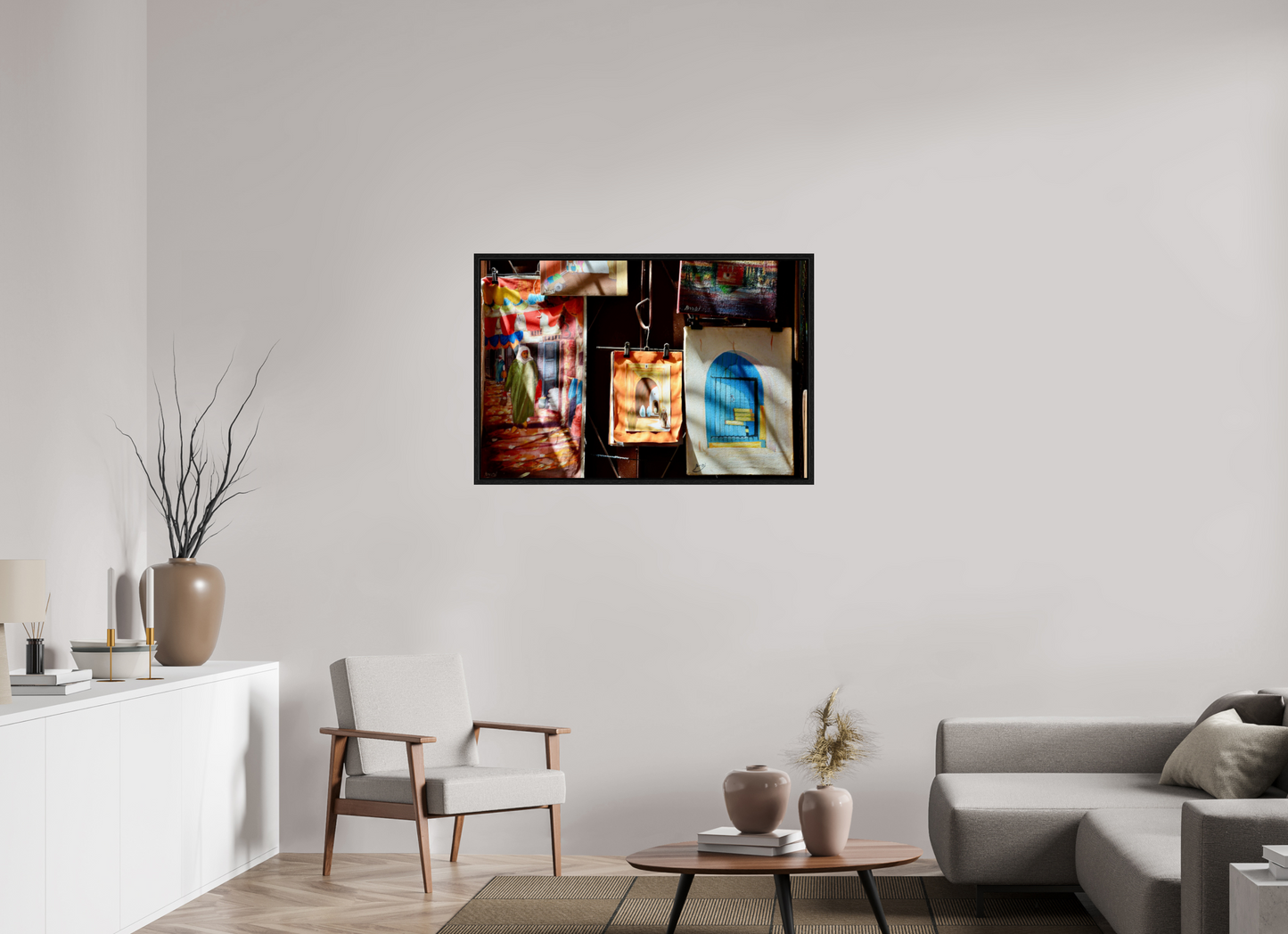 105 x 70 cm, Foto Print on Acrylic glass; Oak Wood Frame Basel 15 mm Marrakech Street Art Gallery Vol.1; Photo Art Print on Acrylic glass; Oak wood Frame 15 mm