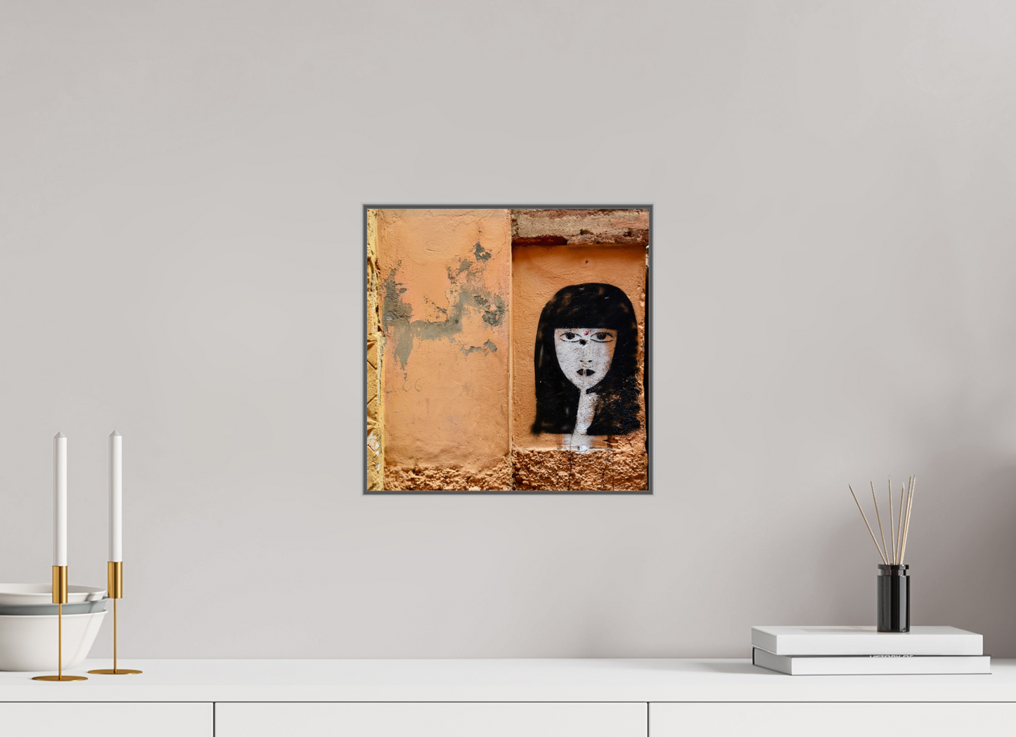 Silence in the Medina Vol.1- Marrakech - Fine Art Print under Acrylic Glass, Art Box Frame 50 mm