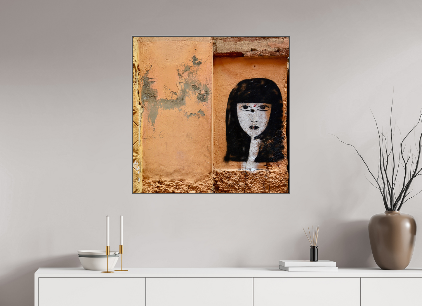 Silence in the Medina Vol.1- Marrakech - Fine Art Print under Acrylic Glass, Art Box Frame 50 mm