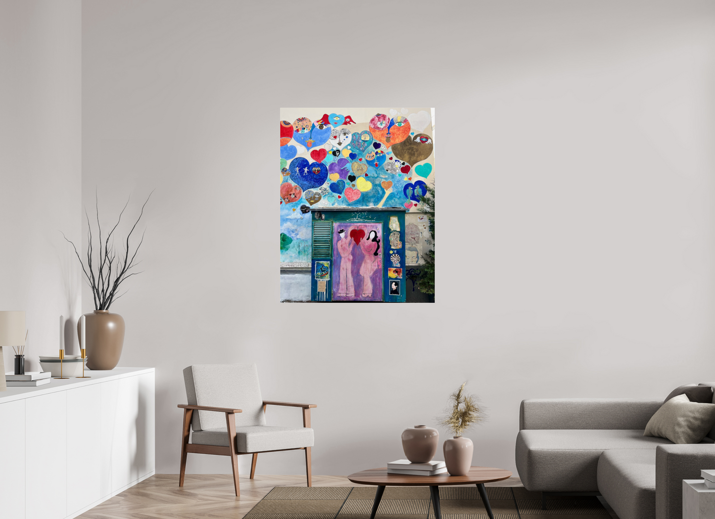 90 x 113,5 cm, Photo Print Under Acrylic Glass In Love with Paris Montmartre - Paris Street Art Vol. 1; Collection "Montmartre meets Marrakech"