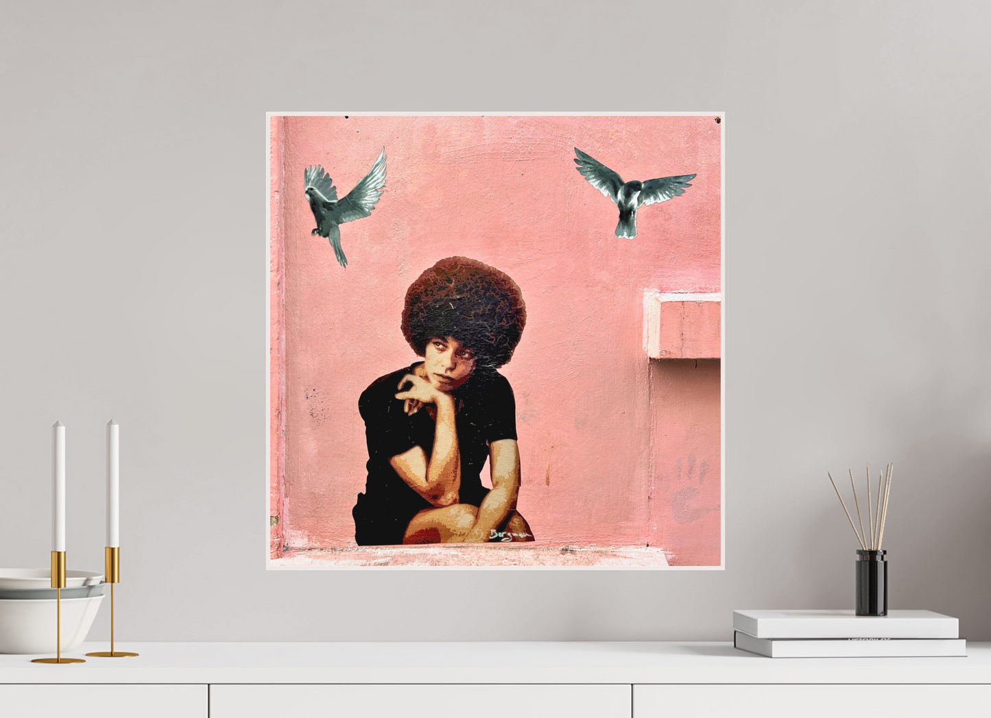 50 x 50 cm, Foto Abzug hinter Acrylglas Matt; Art Box aus Massivholz 4 mm Ahorn weiß Peaceful Mind - Listen to the Sound of Freedom Vol. 1; Foto Art Print under Acrylic Glass