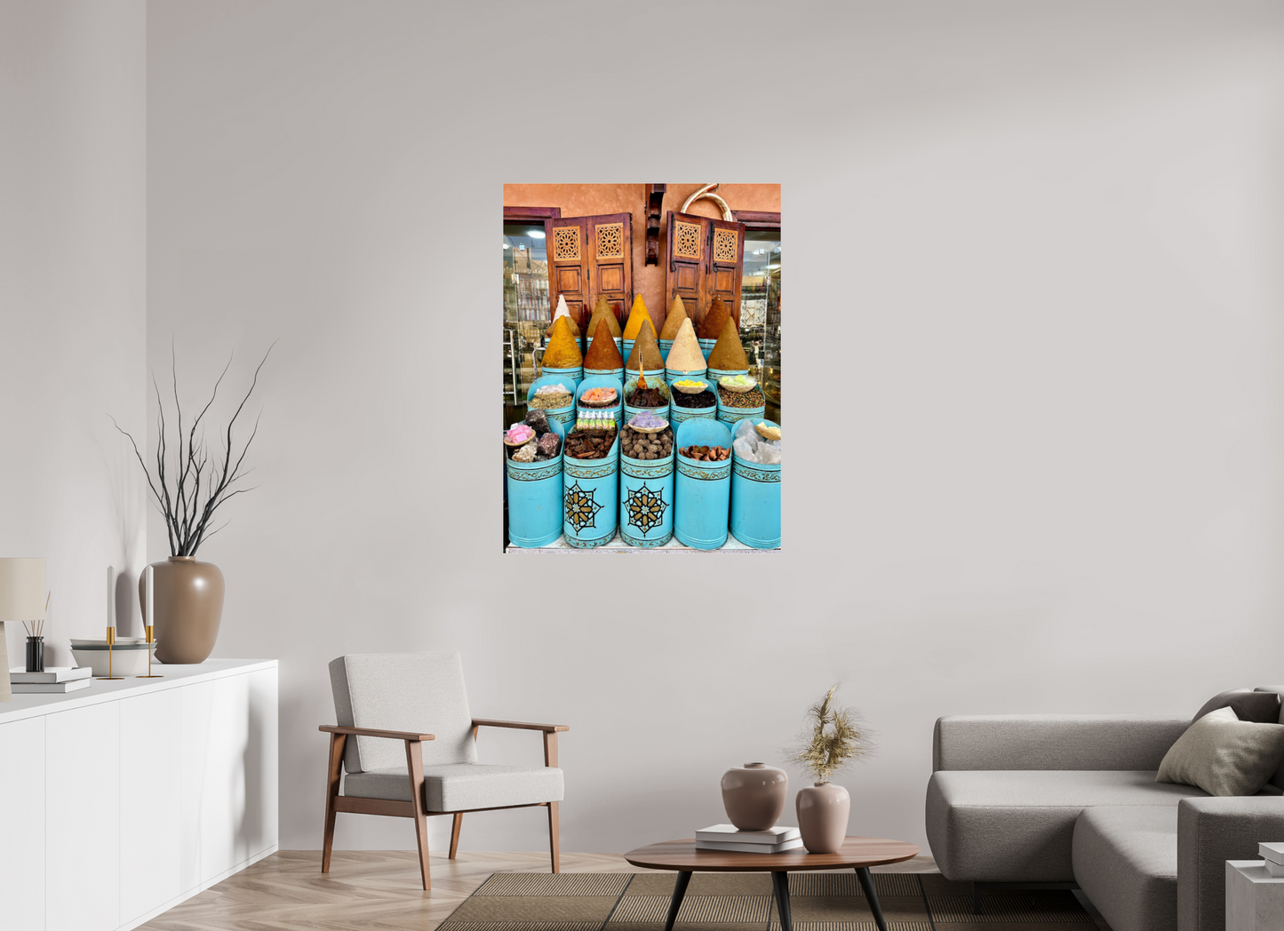 90 x 120 cm, Photo Print Under Acrylic Glass Colors and Spices Vol. 7 - Souks of Marrakech; Photo Art Print under Acrylic Glass