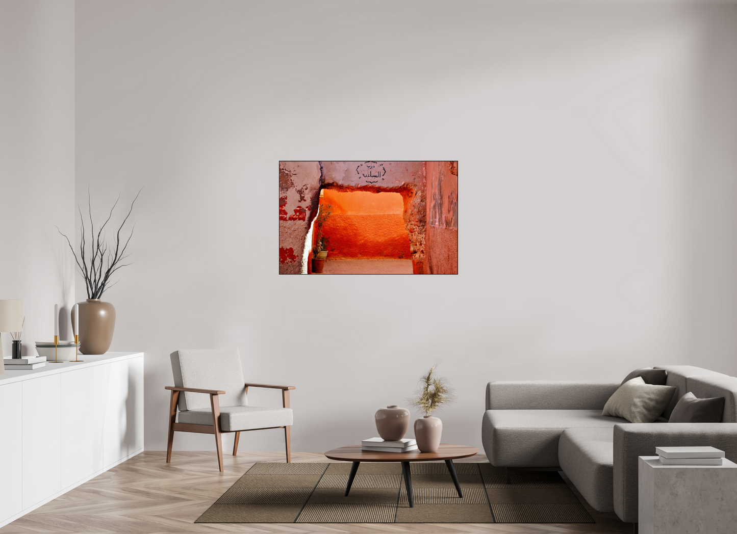 126,2 x 80 cm, Foto-Abzug hinter Acrylglas glänzend - ArtBox aus Massivholz 4 mm, Eiche schwarz The Souks of Marrakech Vol. 4; Photo Art Print under Acrylic Glass; various frame options