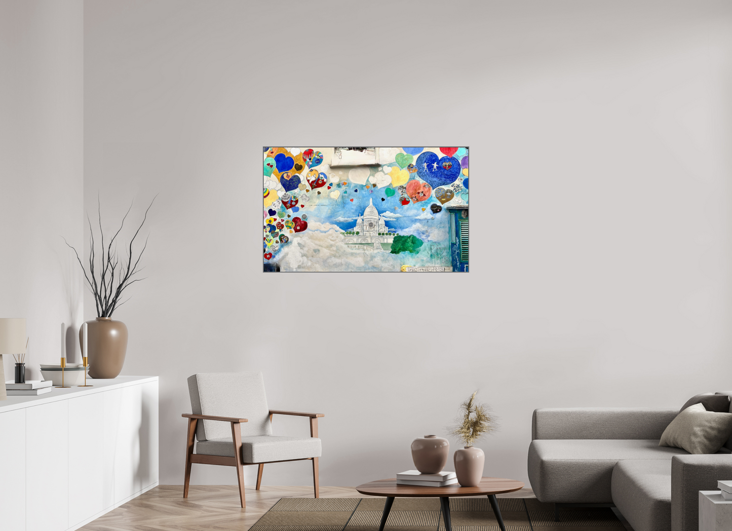 115,2 x 70 cm, Art Box 50 mm - Aluminium Rahmen - Foto-Abzug hinter Acrylglas - printed and designed by Whitewall In Love with Montmartre Vol.3 - Paris Street Art - Collection " Montmartre meets Marrakech"