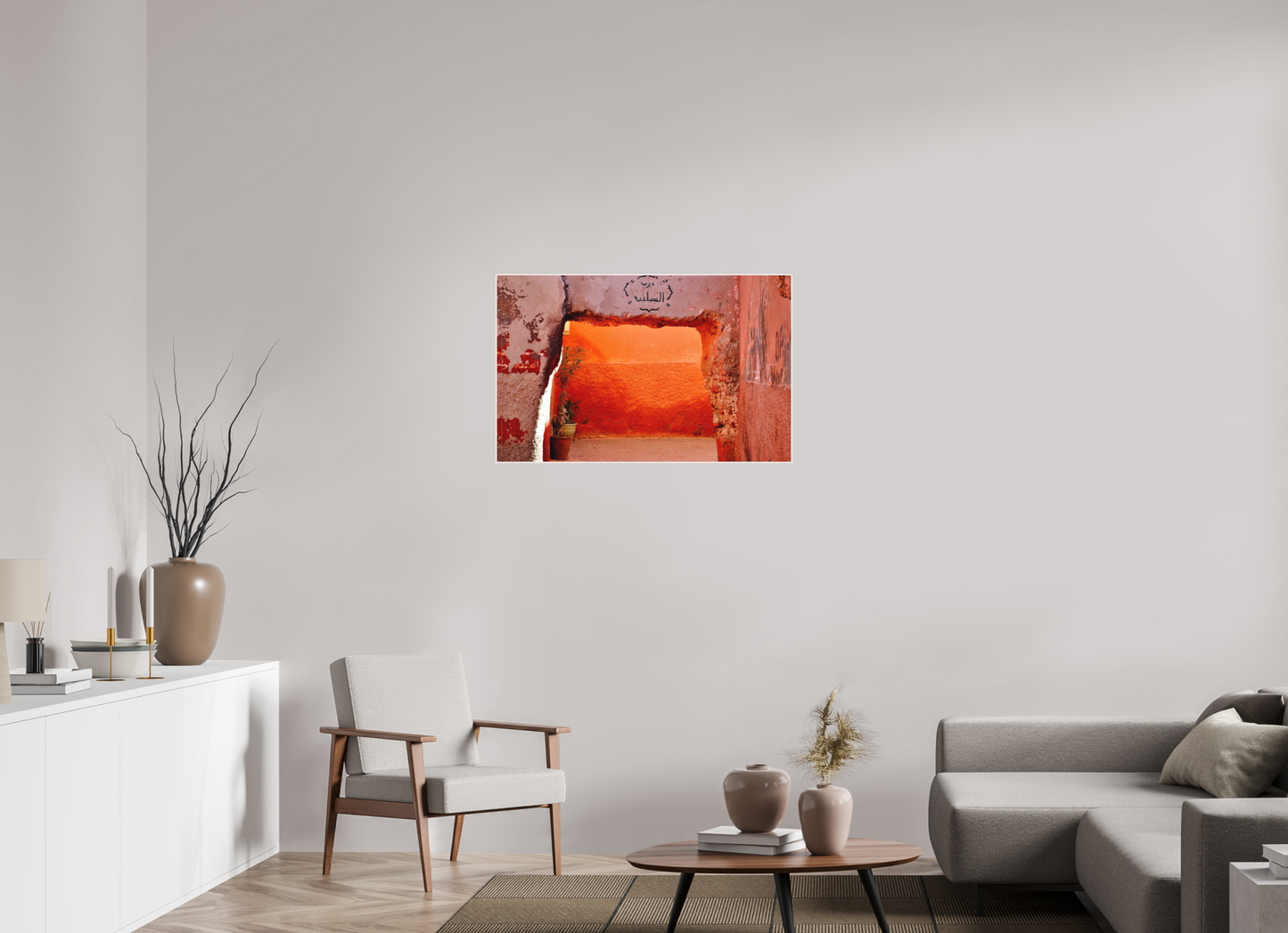 94,6 x 60 cm, Foto Abzug hinter Acrylglas Matt; Art Box aus Massivholz 4 mm Ahorn weiß The Souks of Marrakech Vol. 4; Photo Art Print under Acrylic Glass; various frame options