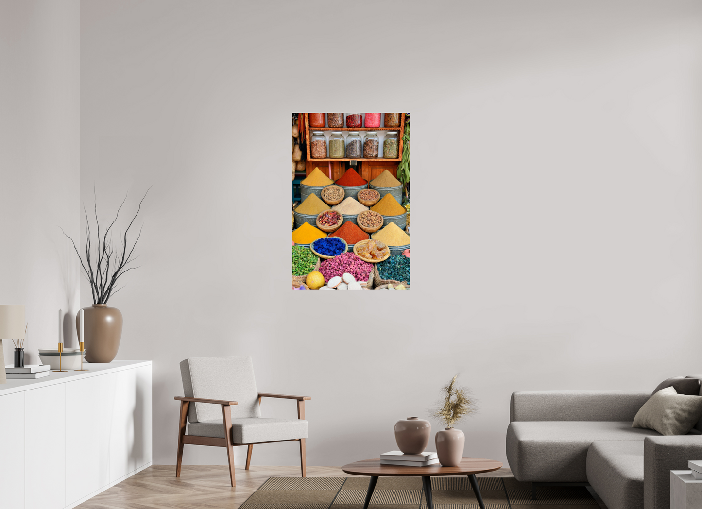 70 x 105 cm, Photo Print Under Acrylic Glass Spices and Colors from Marrakech; Image taken by J. Schleenbecker; copyright 2025 Fine Art Photo Print under Acrylic Glass