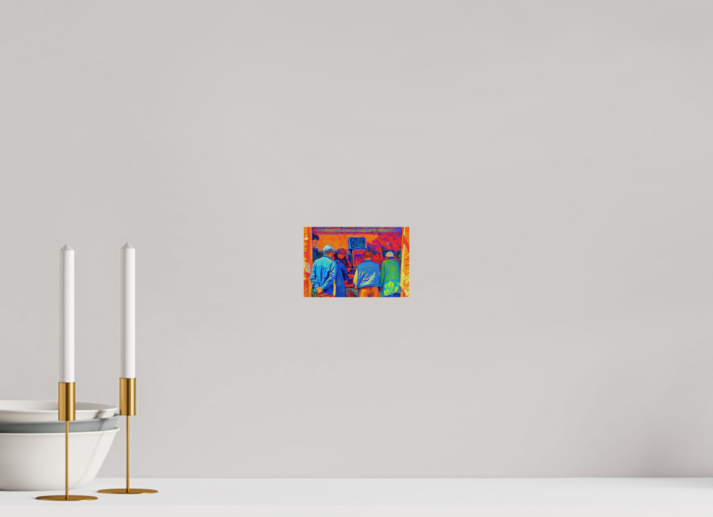 15 x 10 cm, Photo Print Under Acrylic Glass Small Berber Shop at Marrakech Medina Vol.3 - Pop Art Design; Photo Print on Acrylic Glass.