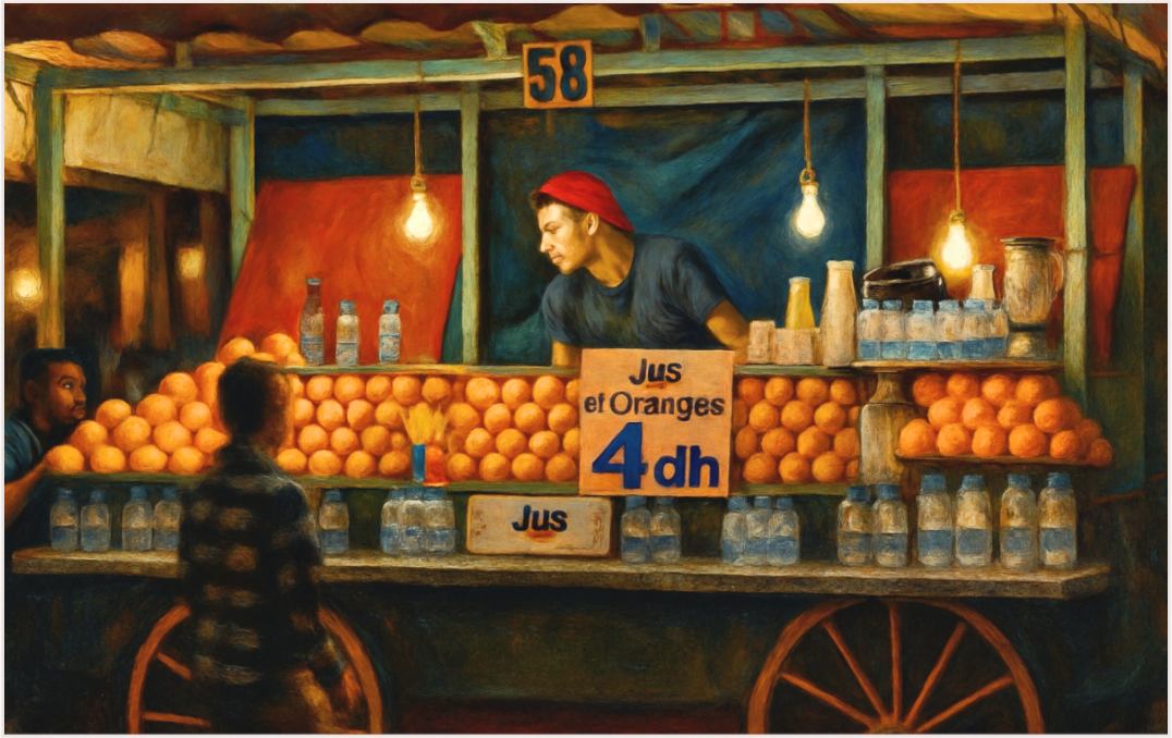 Main image Marrakech Night Market Vol. 3 - Painted Design; Photo Art Print under Acrylic Glass; Art Box Frame 50 mm Maple Wood White