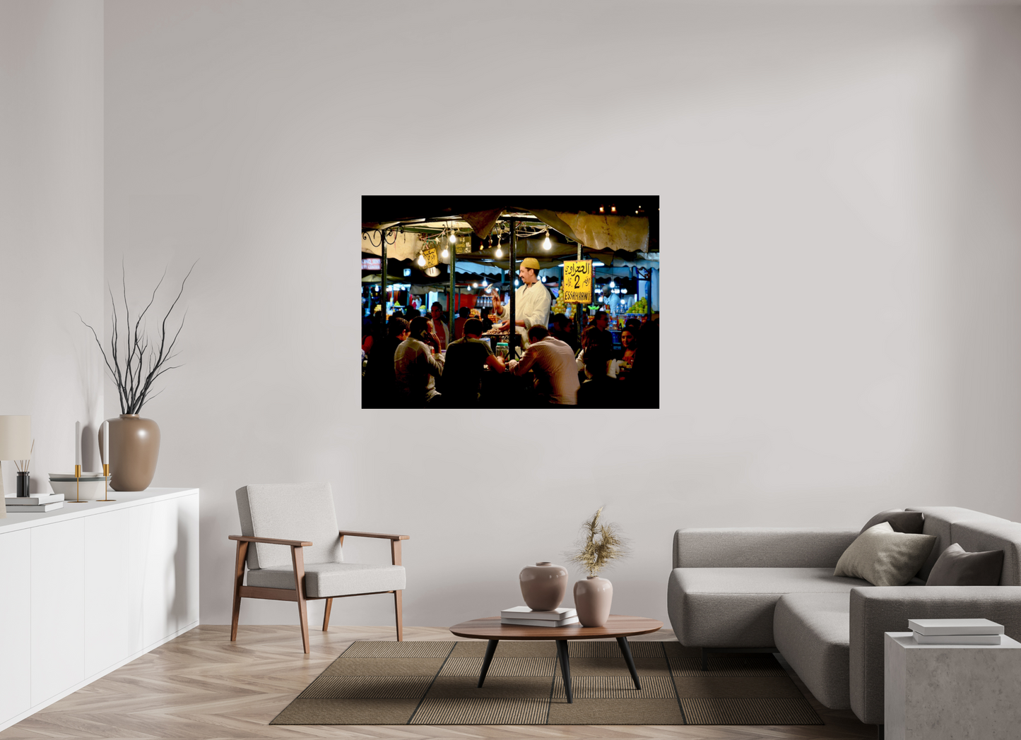 153,4 x 110 cm, Photo Print Under Acrylic Glass Marrakech Night Market Vol. 5; Photo Art Print under Acrylic Glass;
