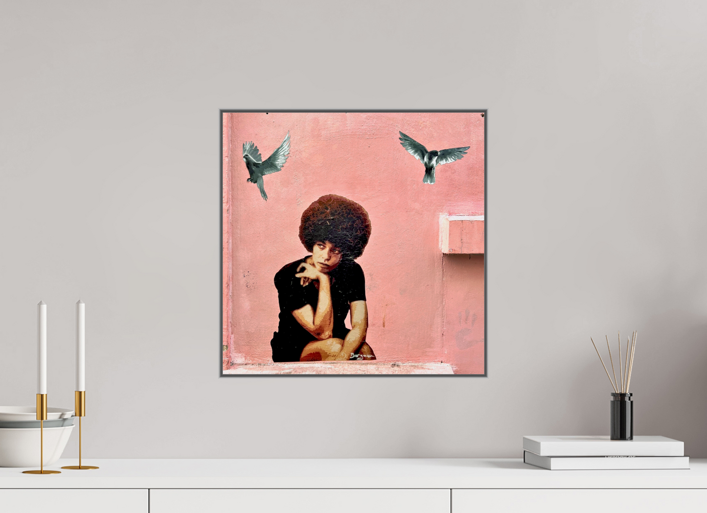 40 x 40 cm, Art Box 50 mm - Aluminium Rahmen - Foto-Abzug hinter Acrylglas - printed and designed by Whitewall Peaceful Mind - Listen to the Sound of Freedom Vol. 1 - Collection " Montmartre meets Marrakech"