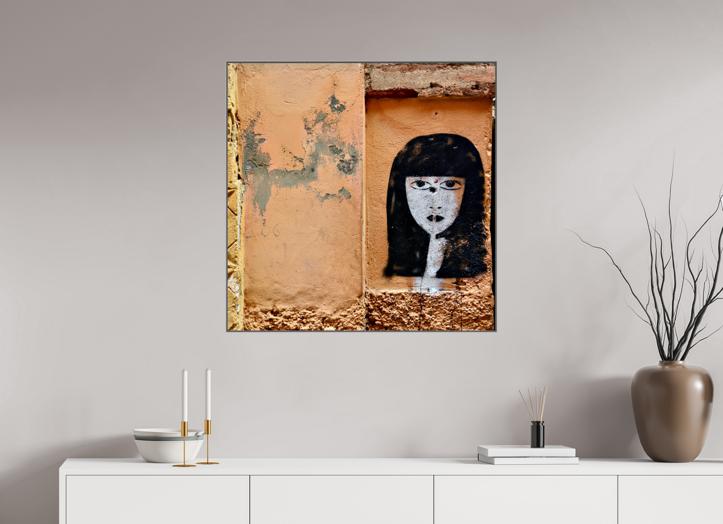 80 x 80 cm, Art Box 50 mm - Aluminium Rahmen - Foto-Abzug hinter Acrylglas - printed and designed by Whitewall Silence in the Medina Vol. 1; Fine Art Photo Print under Acrylic Glass