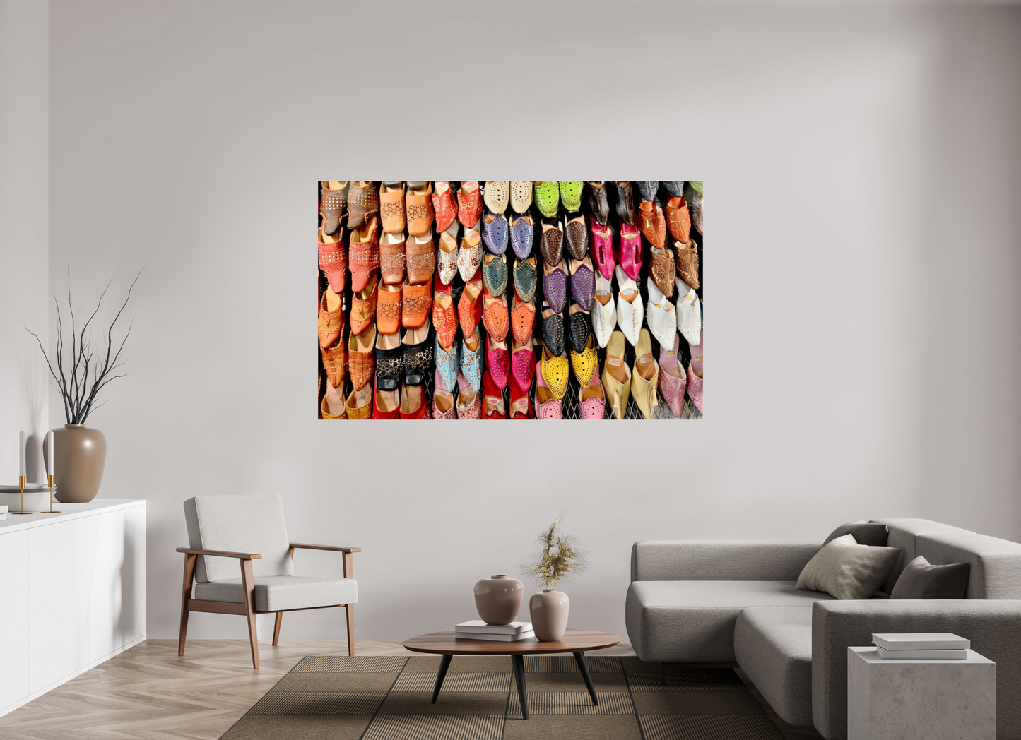 193,3 x 120 cm, Photo Print Under Acrylic Glass Oriental Foot Wear Vol. 1 - Fine Art Photo Print under Acrylic Glass