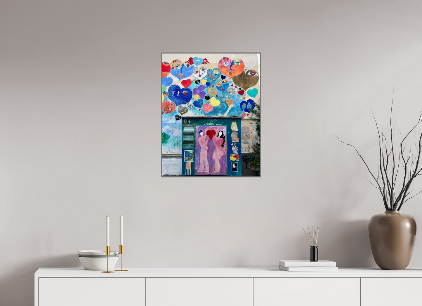 50 x 63 cm, Art Box 50 mm - Aluminium Rahmen - Foto-Abzug hinter Acrylglas - printed and designed by Whitewall In Love with Montmartre - Paris Street Art Vol. 1