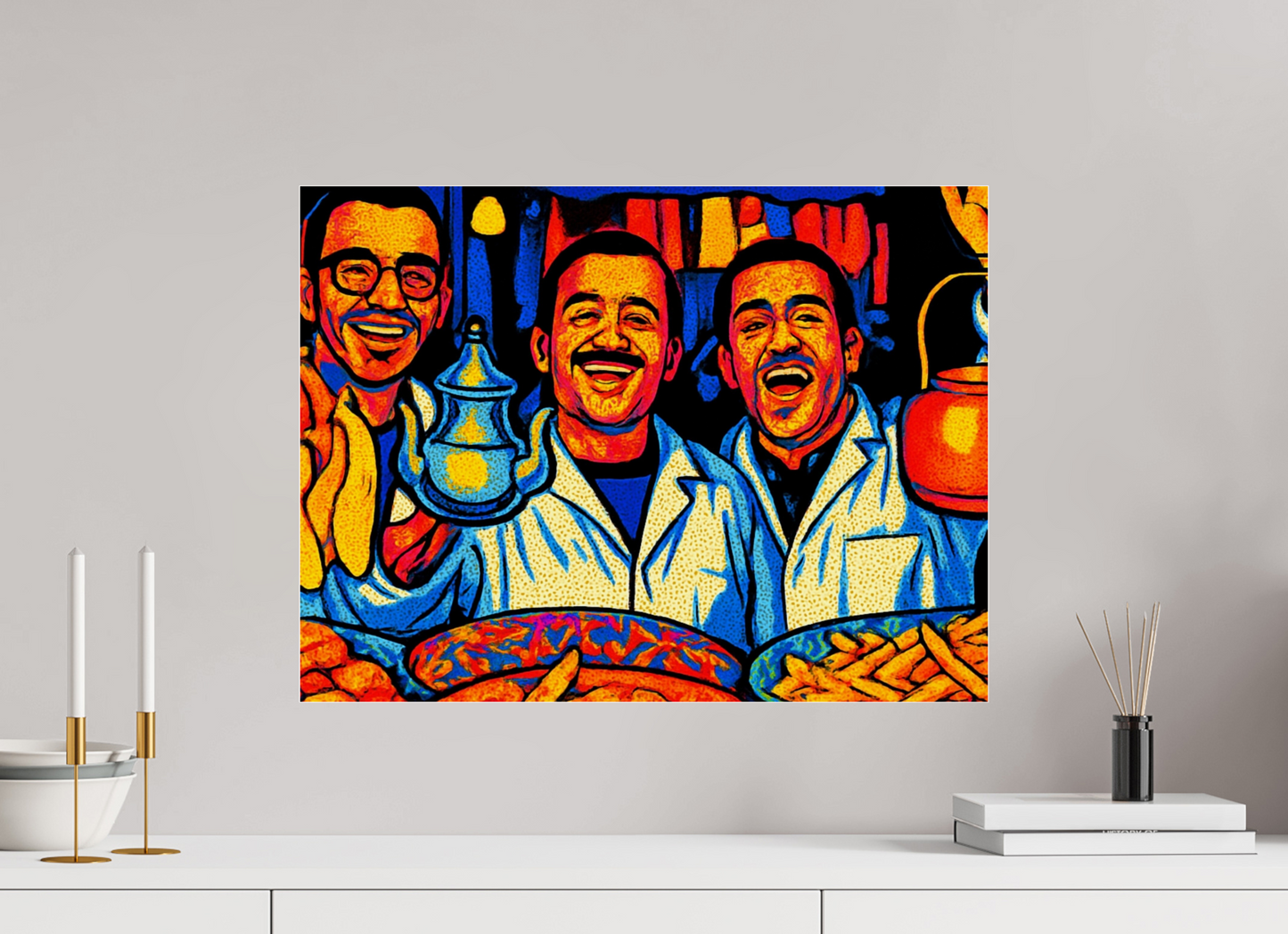 60 x 45 cm, Photo Print Under Acrylic Glass Oriental Food with Good Mood Vol. 2: Pop Art Design; Fine Art Photo Print under Acrylic Glass
