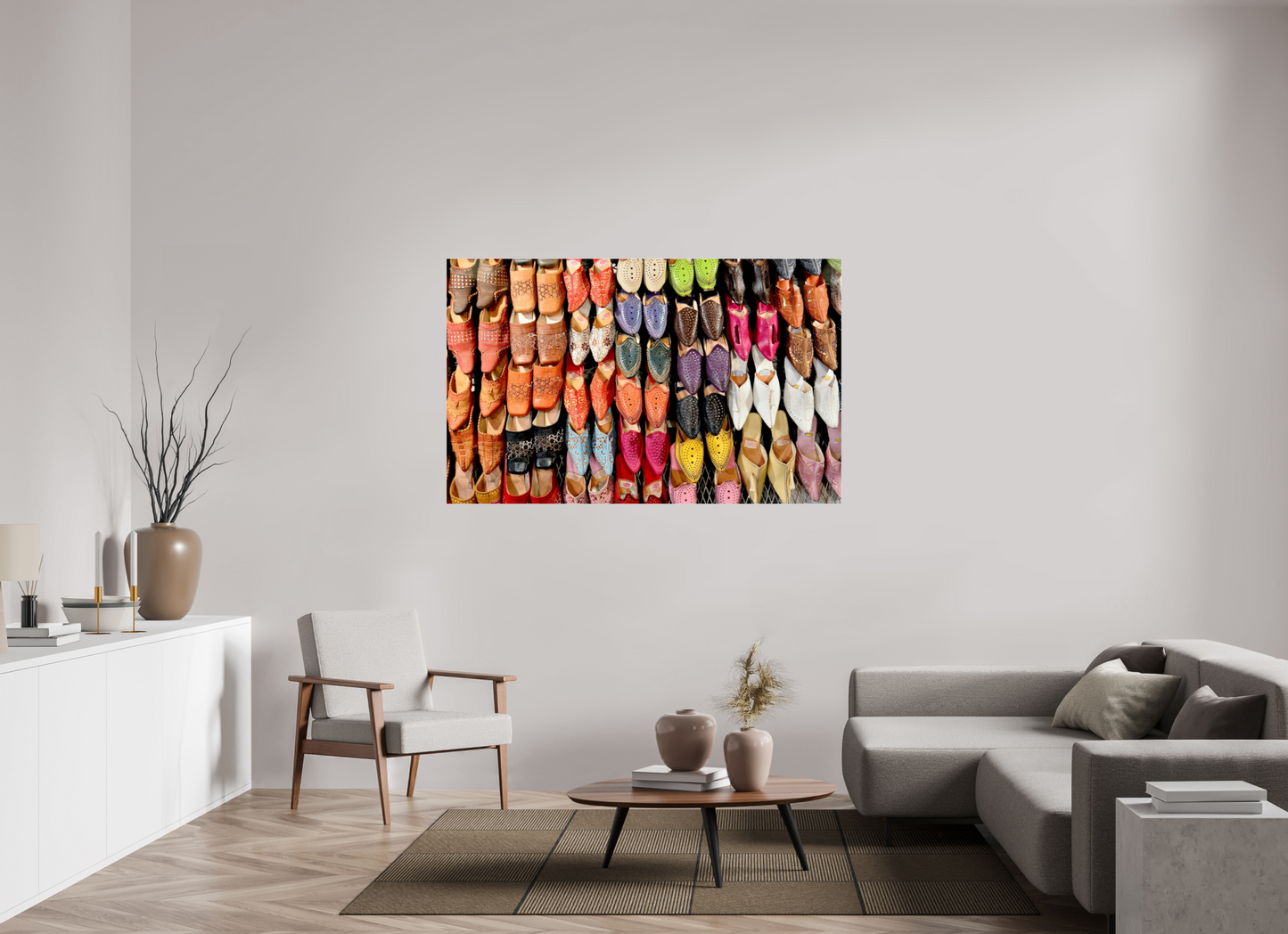 161,1 x 100 cm, Photo Print Under Acrylic Glass Oriental Foot Wear Vol. 1 - Fine Art Photo Print under Acrylic Glass