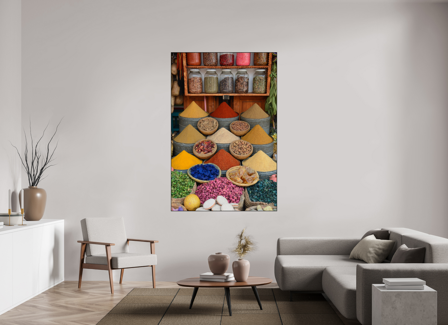 Spices and Colors Vol. 1 - Photo Art Print under Acrylic Glass with Art Box Frame Oak wood black 50 mm