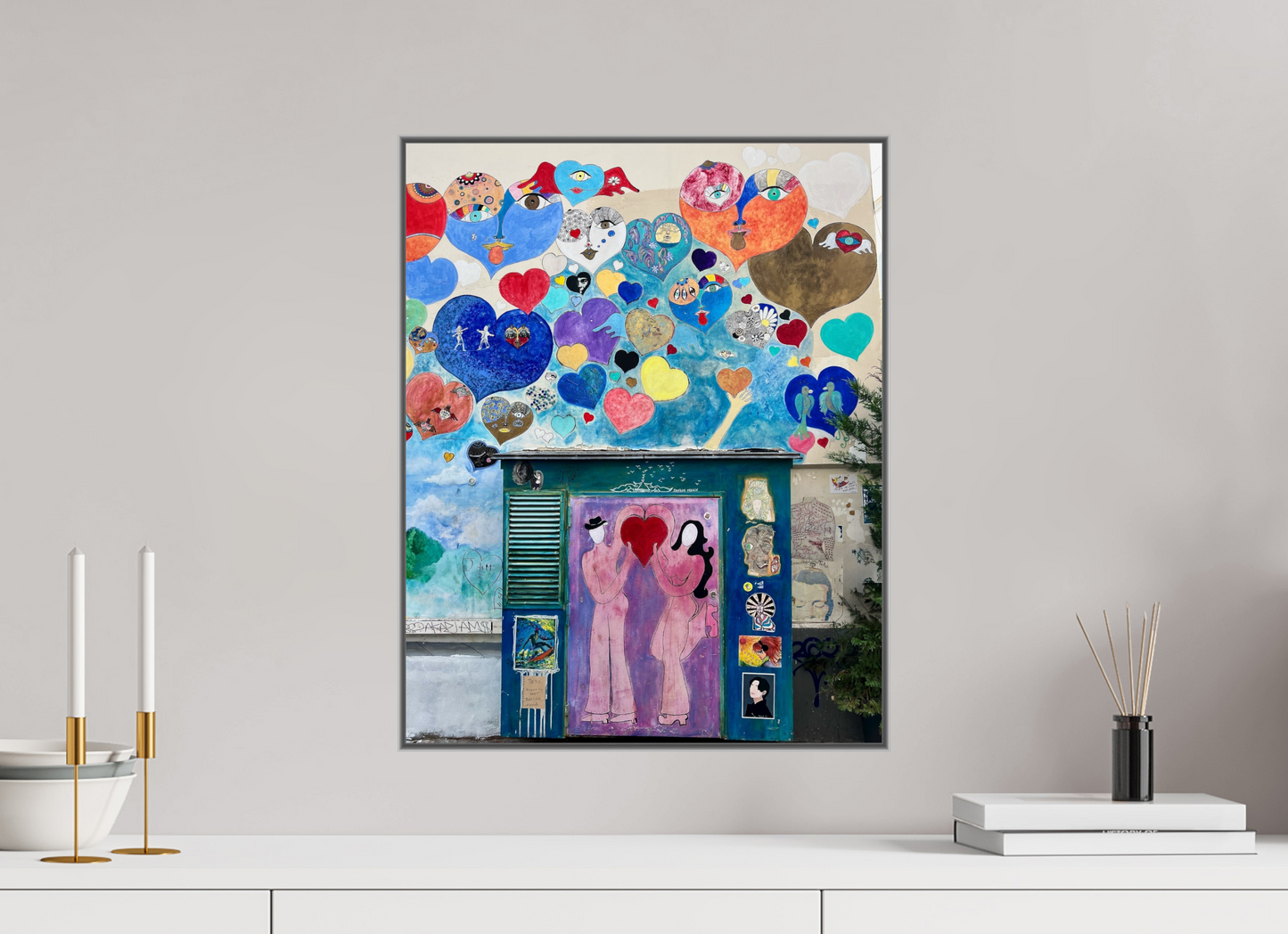 40 x 50,4 cm, Art Box 50 mm - Aluminium Rahmen - Foto-Abzug hinter Acrylglas - printed and designed by Whitewall In Love with Montmartre - Paris Street Art Vol. 1