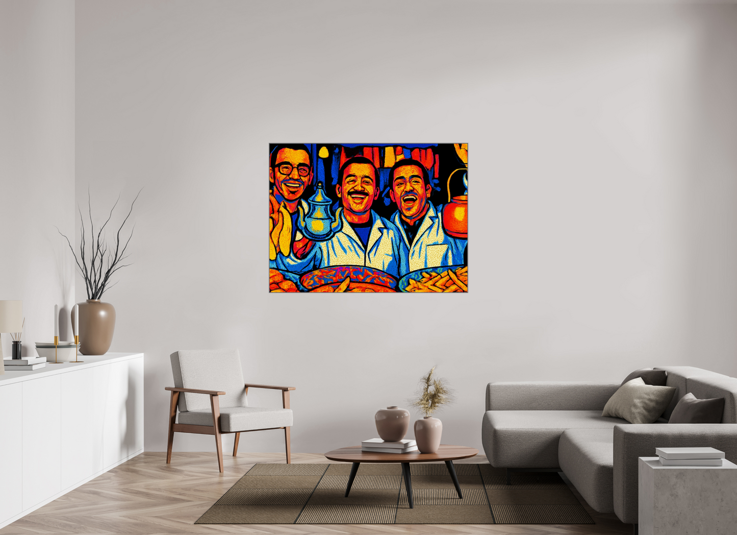 140 x 105 cm, Art Box 50 mm - Aluminium Rahmen - Foto-Abzug hinter Acrylglas - printed and designed by Whitewall Oriental Food with Good Mood Vol. 2: Pop Art Design; Fine Art Photo Print under Acrylic Glass