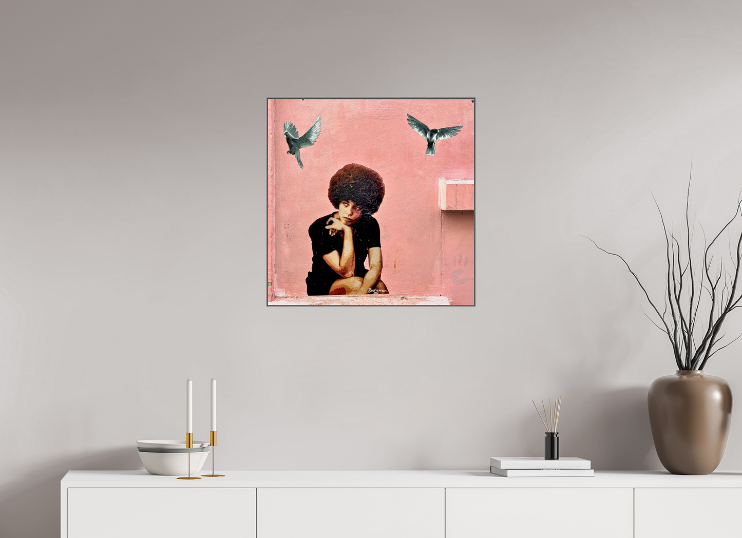 60 x 60 cm, Art Box 50 mm - Aluminium Rahmen - Foto-Abzug hinter Acrylglas - printed and designed by Whitewall Peaceful Mind - Listen to the Sound of Freedom Vol. 1 - Collection " Montmartre meets Marrakech"