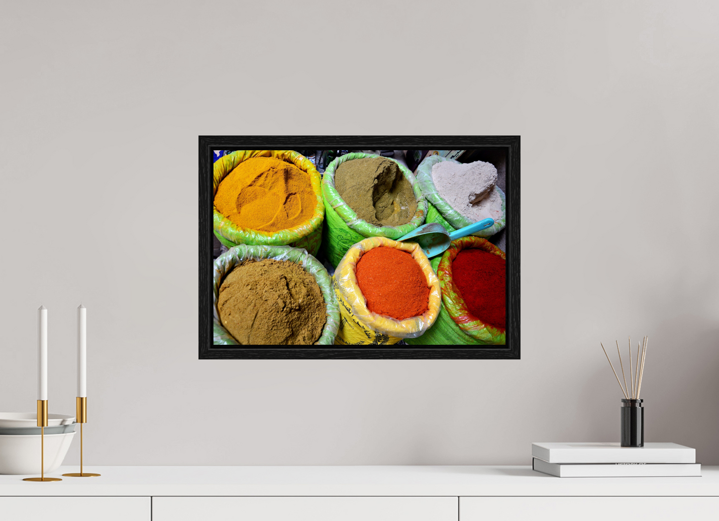 45 x 30 cm, Foto Print on Acrylic glass; Oak Wood Frame Basel 15 mm Spices & Colors from Marrakech Vol. 3 - Fine Art Photo Print under Acrylic Glass