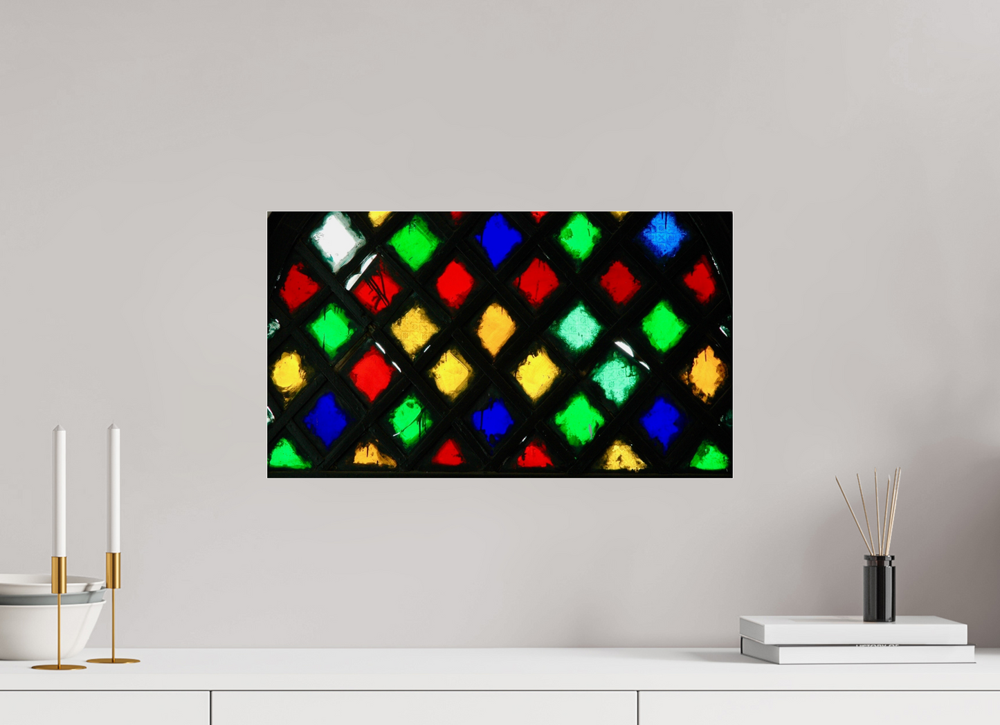 52,3 x 30 cm, Photo Print Under Acrylic Glass Colors of Marrakech, Oriental Mosaik in Marrakech Medina; Fine Art Photo Print under Acrylic Glass, Photo by J. Schleenbecker; Copyright 2025