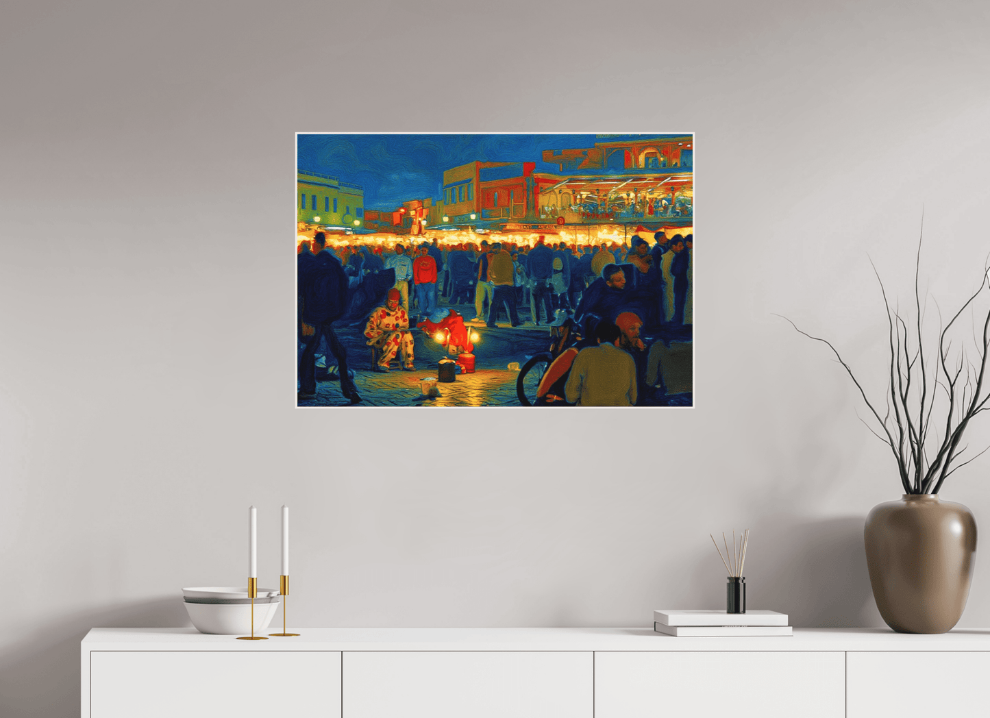 Clown on Djeema el Fna Vol. 4 - Pop Art Design - Photo Art Print under Acrylic Glass - Colors of Marrakech - Photo Art Gallery