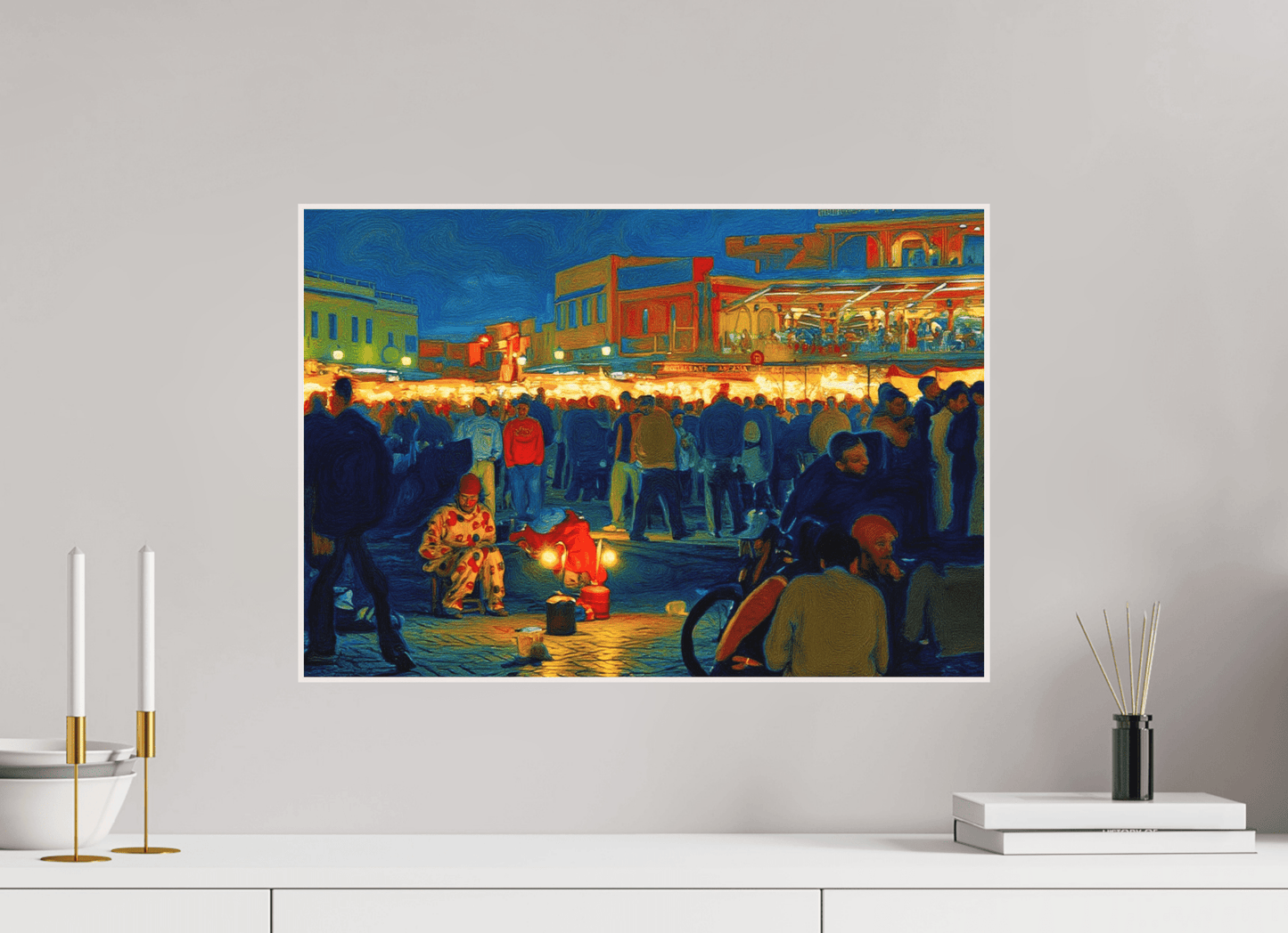 Clown on Djeema el Fna Vol. 4 - Pop Art Design - Photo Art Print under Acrylic Glass - Colors of Marrakech - Photo Art Gallery