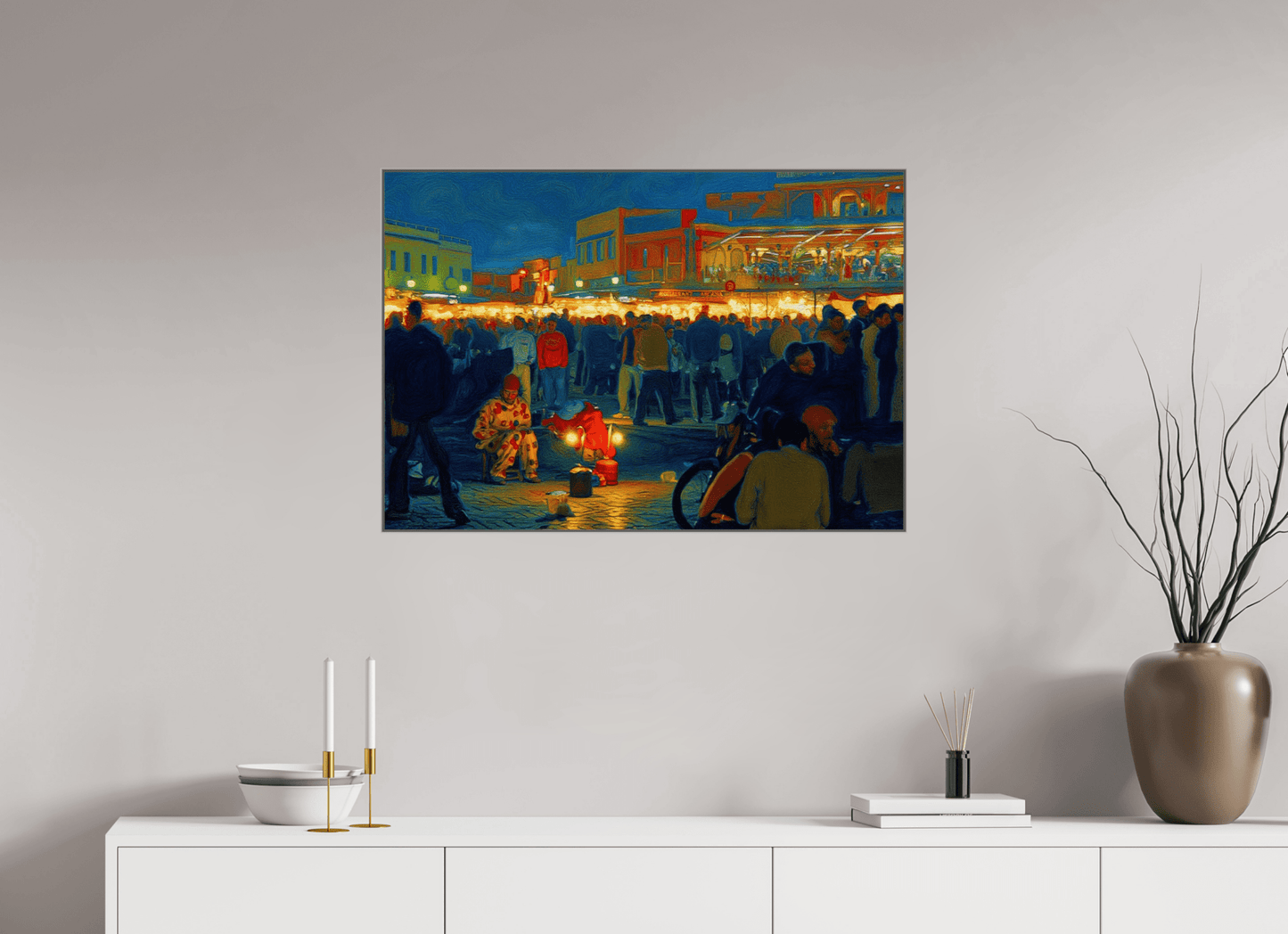 Clown on Djeema el Fna Vol. 4 - Pop Art Design - Photo Art Print under Acrylic Glass - Colors of Marrakech - Photo Art Gallery