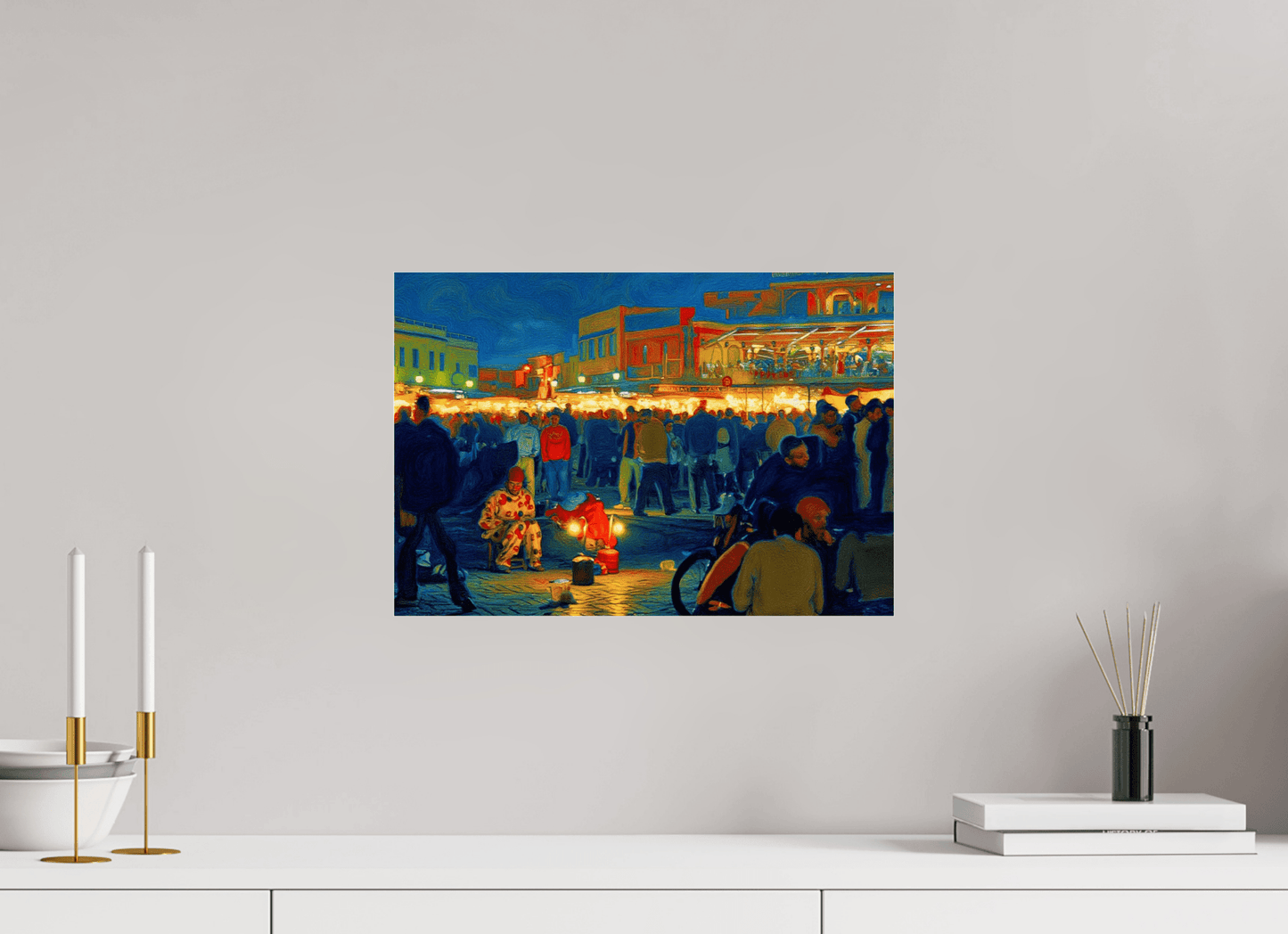 Clown on Djeema el Fna Vol. 4 - Pop Art Design - Photo Art Print under Acrylic Glass - Colors of Marrakech - Photo Art Gallery