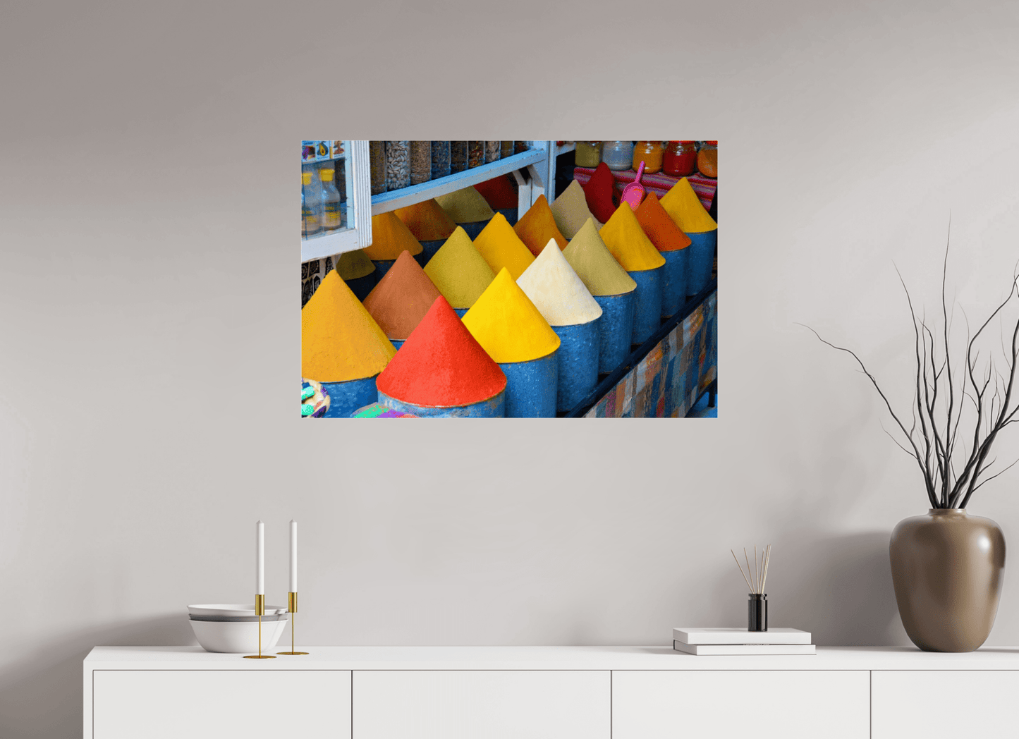 Colors and Spices Vol. 4; Photo Art Print under Acrylic Glass, Diverse Rahmenoptionen - Colors of Marrakech - Photo Art Gallery