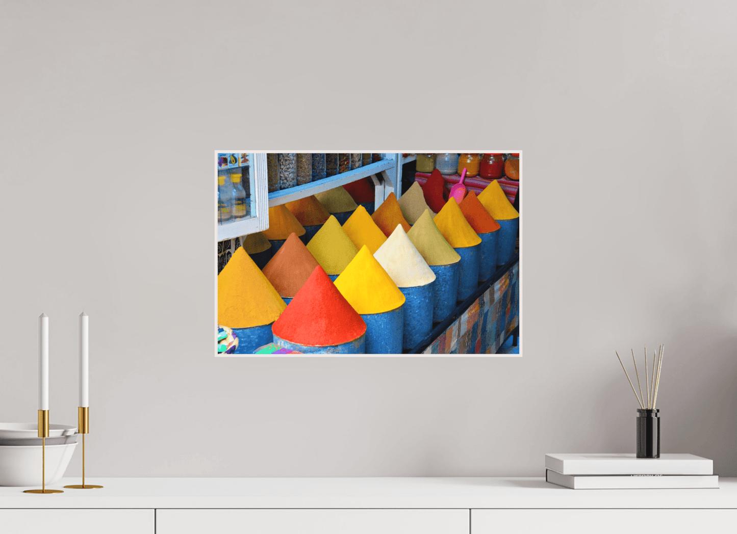 Colors and Spices Vol. 4; Photo Art Print under Acrylic Glass, Diverse Rahmenoptionen - Colors of Marrakech - Photo Art Gallery