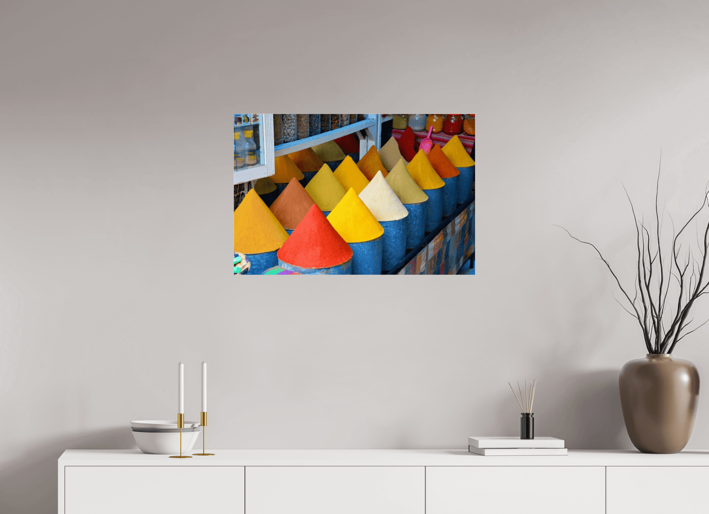 Colors and Spices Vol. 4; Photo Art Print under Acrylic Glass, Diverse Rahmenoptionen - Colors of Marrakech - Photo Art Gallery