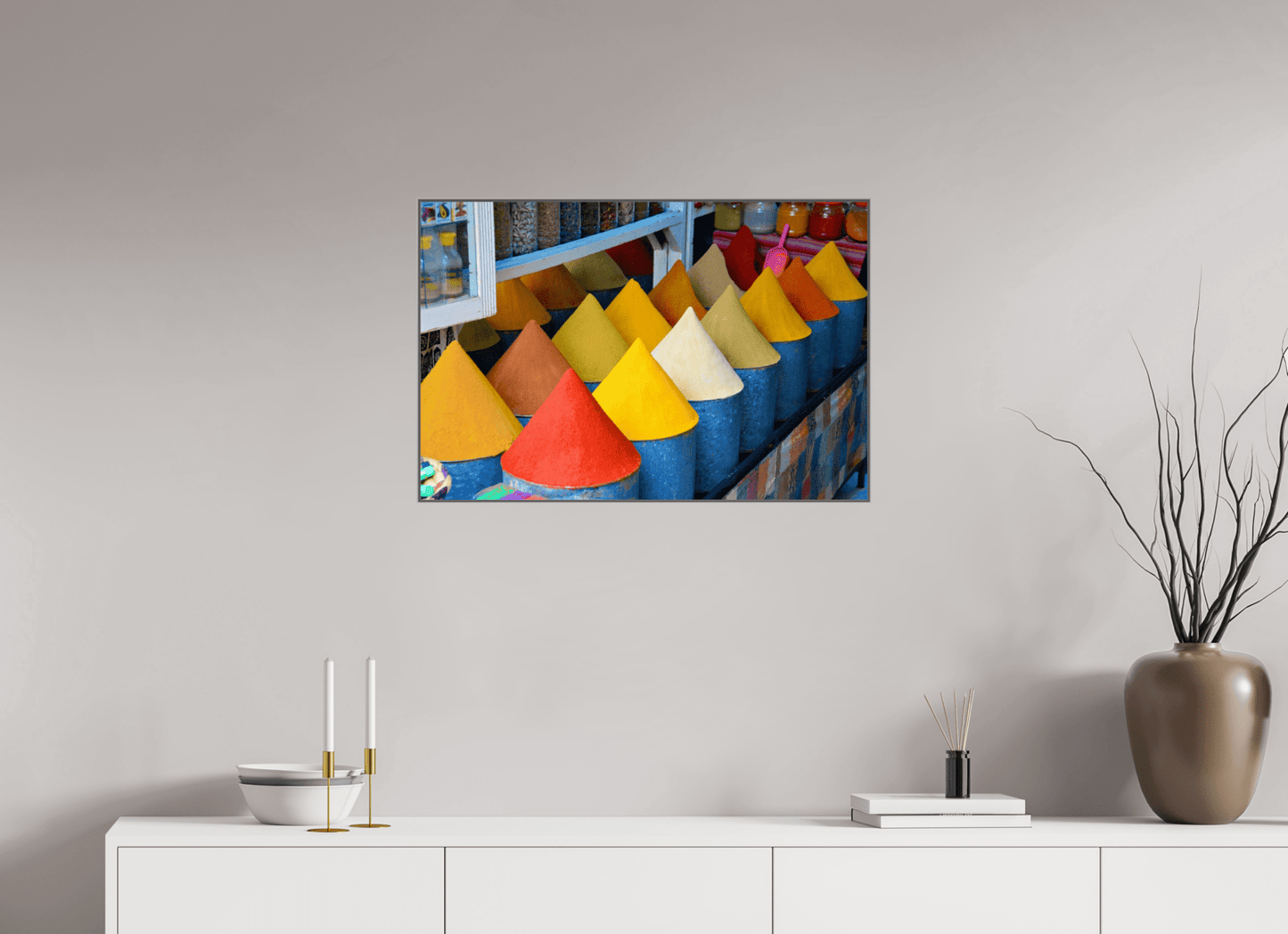 Colors and Spices Vol. 4; Photo Art Print under Acrylic Glass, Diverse Rahmenoptionen - Colors of Marrakech - Photo Art Gallery