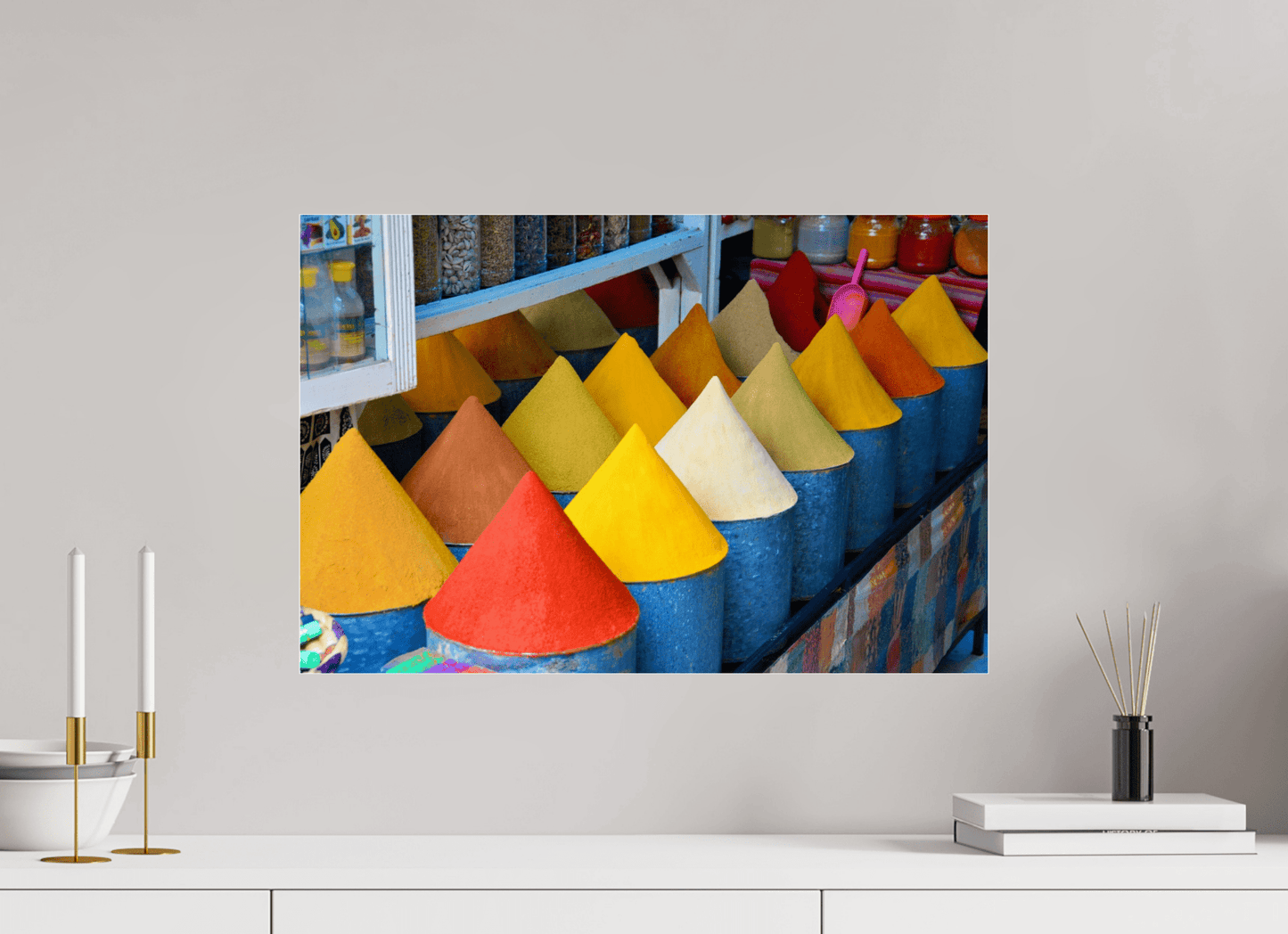 Colors and Spices Vol. 4; Photo Art Print under Acrylic Glass, Diverse Rahmenoptionen - Colors of Marrakech - Photo Art Gallery