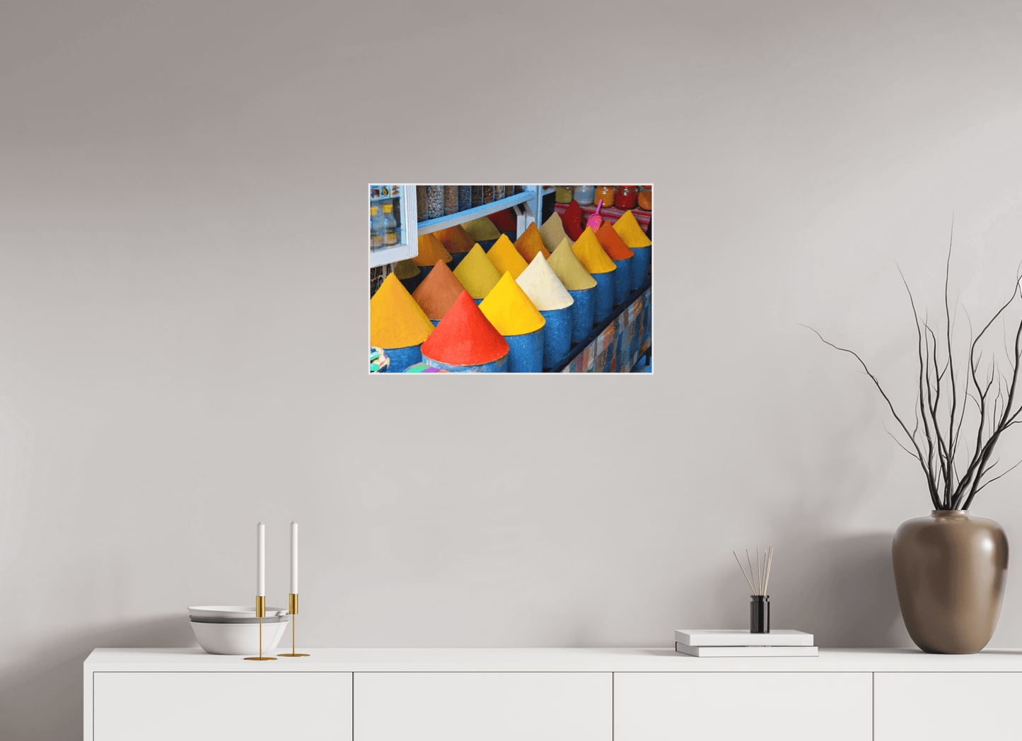 Colors and Spices Vol. 4; Photo Art Print under Acrylic Glass, Diverse Rahmenoptionen - Colors of Marrakech - Photo Art Gallery