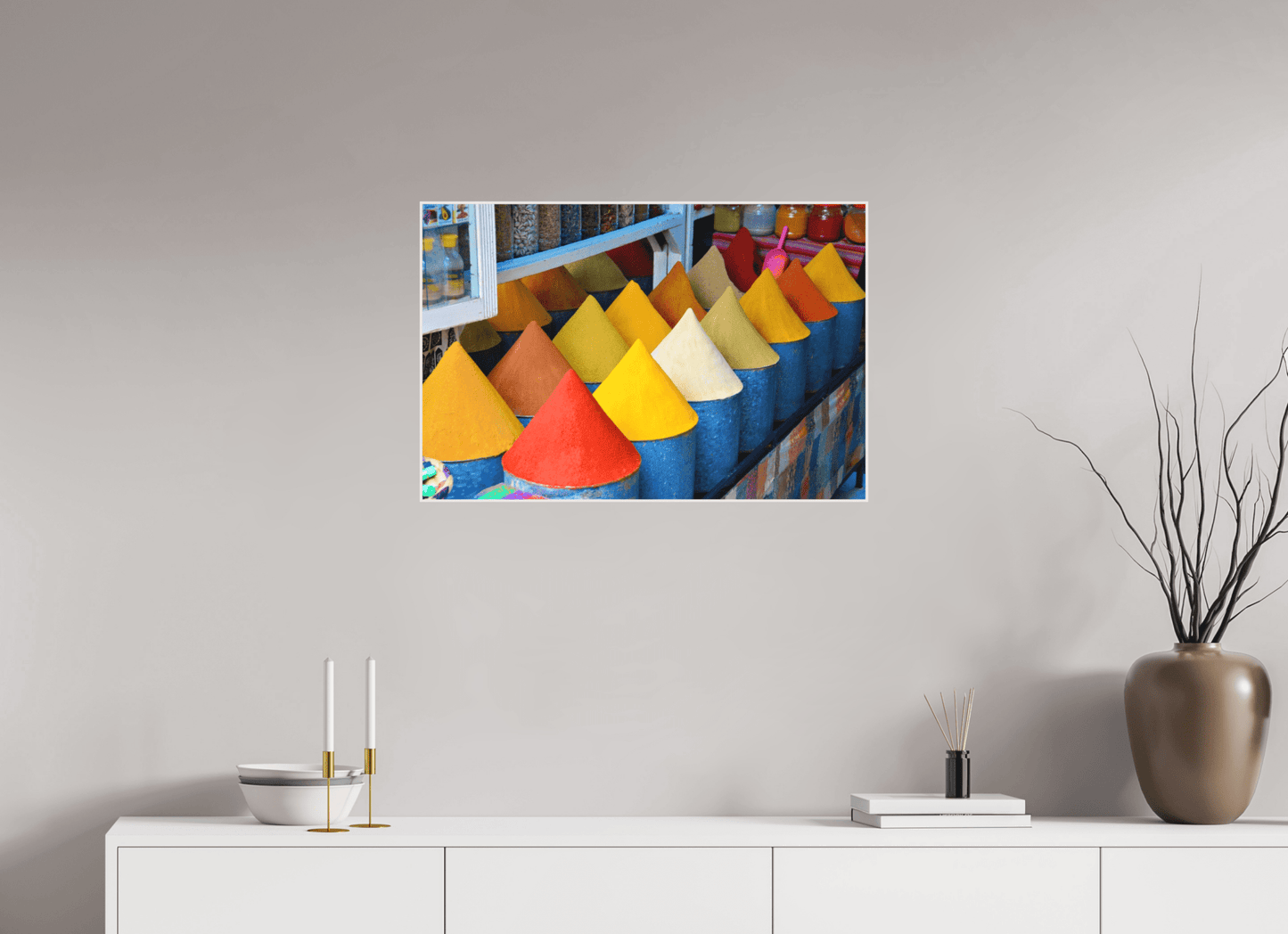 Colors and Spices Vol. 4; Photo Art Print under Acrylic Glass, Diverse Rahmenoptionen - Colors of Marrakech - Photo Art Gallery