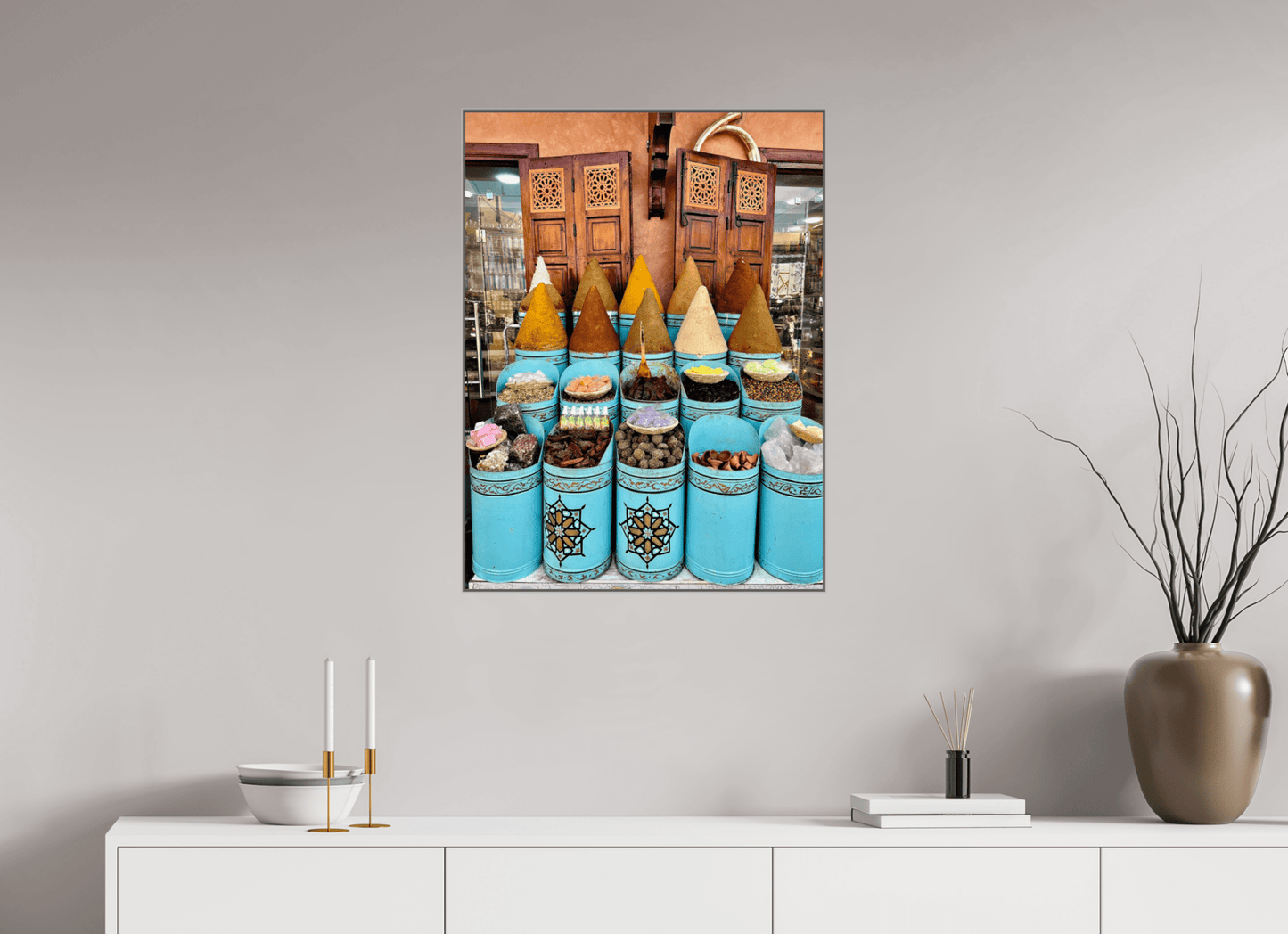 Colors and Spices Vol. 7 - Souks of Marrakech; Photo Art Print under Acrylic Glass - Colors of Marrakech - Photo Art Gallery