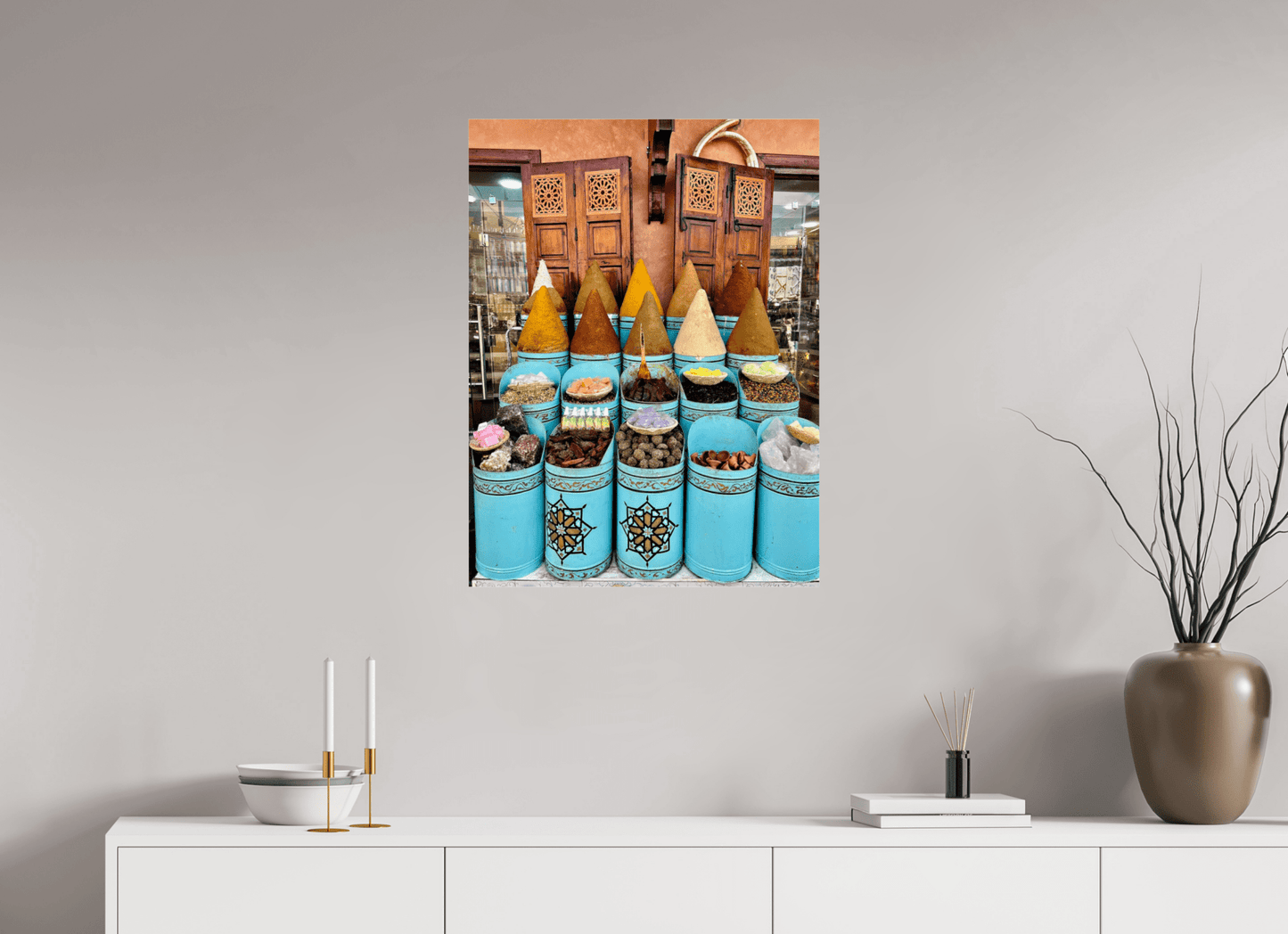 Colors and Spices Vol. 7 - Souks of Marrakech; Photo Art Print under Acrylic Glass - Colors of Marrakech - Photo Art Gallery