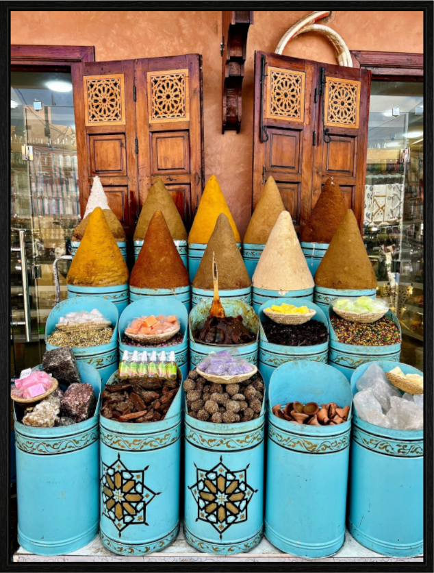 Colors and Spices Vol. 7 - Souks of Marrakech; Photo Art Print under Acrylic Glass - Colors of Marrakech - Photo Art Gallery