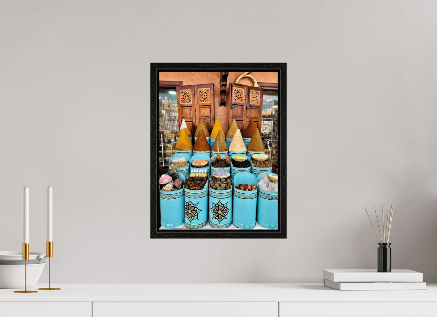 Colors and Spices Vol. 7 - Souks of Marrakech; Photo Art Print under Acrylic Glass - Colors of Marrakech - Photo Art Gallery