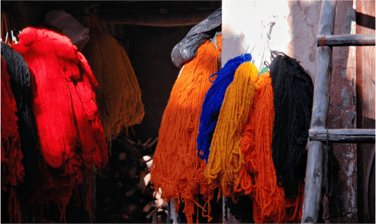 Colors of Marrakech; Cotton Drying in the Morning Sun - Fine Art Photo Print under Acrylic Glass - Colors of Marrakech - Photo Art Gallery