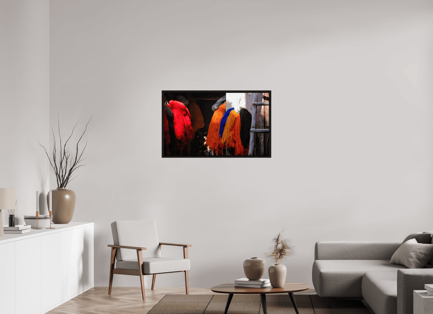 Colors of Marrakech; Cotton Drying in the Morning Sun - Fine Art Photo Print under Acrylic Glass - Colors of Marrakech - Photo Art Gallery