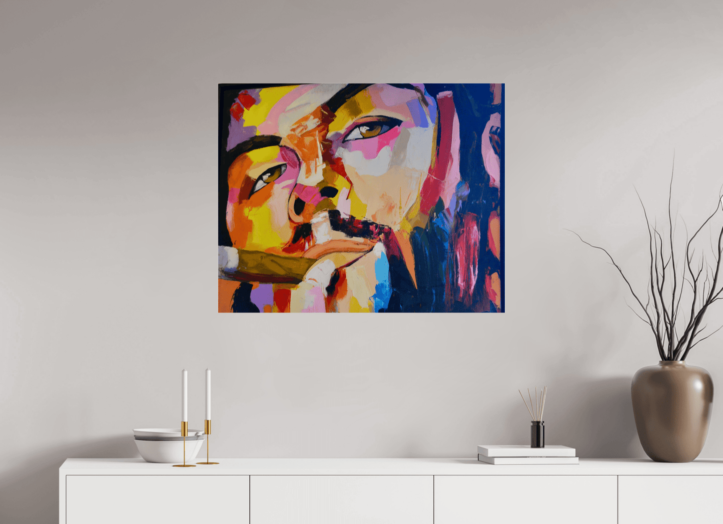 Cool Boy with Cigar - Pop Art Painting - Fine Art Print under Acrylic Glass, Limited Collector's Edition Print - Colors of Marrakech - Photo Art Gallery