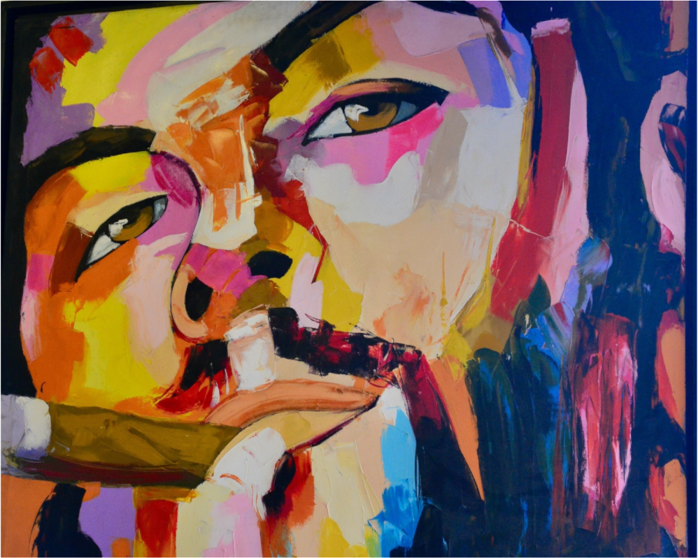Cool Boy with Cigar - Pop Art Painting - Fine Art Print under Acrylic Glass, Limited Collector's Edition Print - Colors of Marrakech - Photo Art Gallery