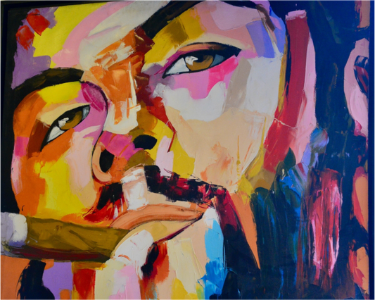Cool Boy with Cigar - Pop Art Painting - Fine Art Print under Acrylic Glass, Limited Collector's Edition Print - Colors of Marrakech - Photo Art Gallery